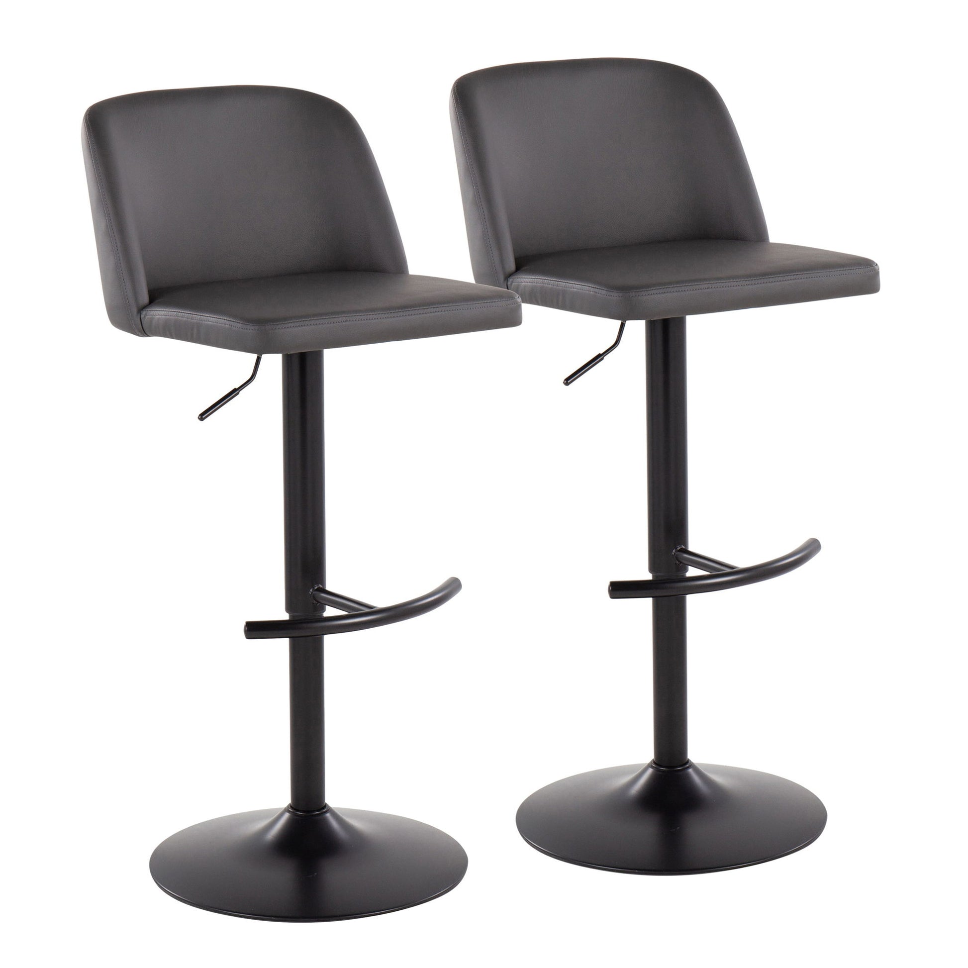 Toriano - Contemporary Adjustable Bar Stool With Rounded T Footrest (Set of 2) - Best Buy Furniture