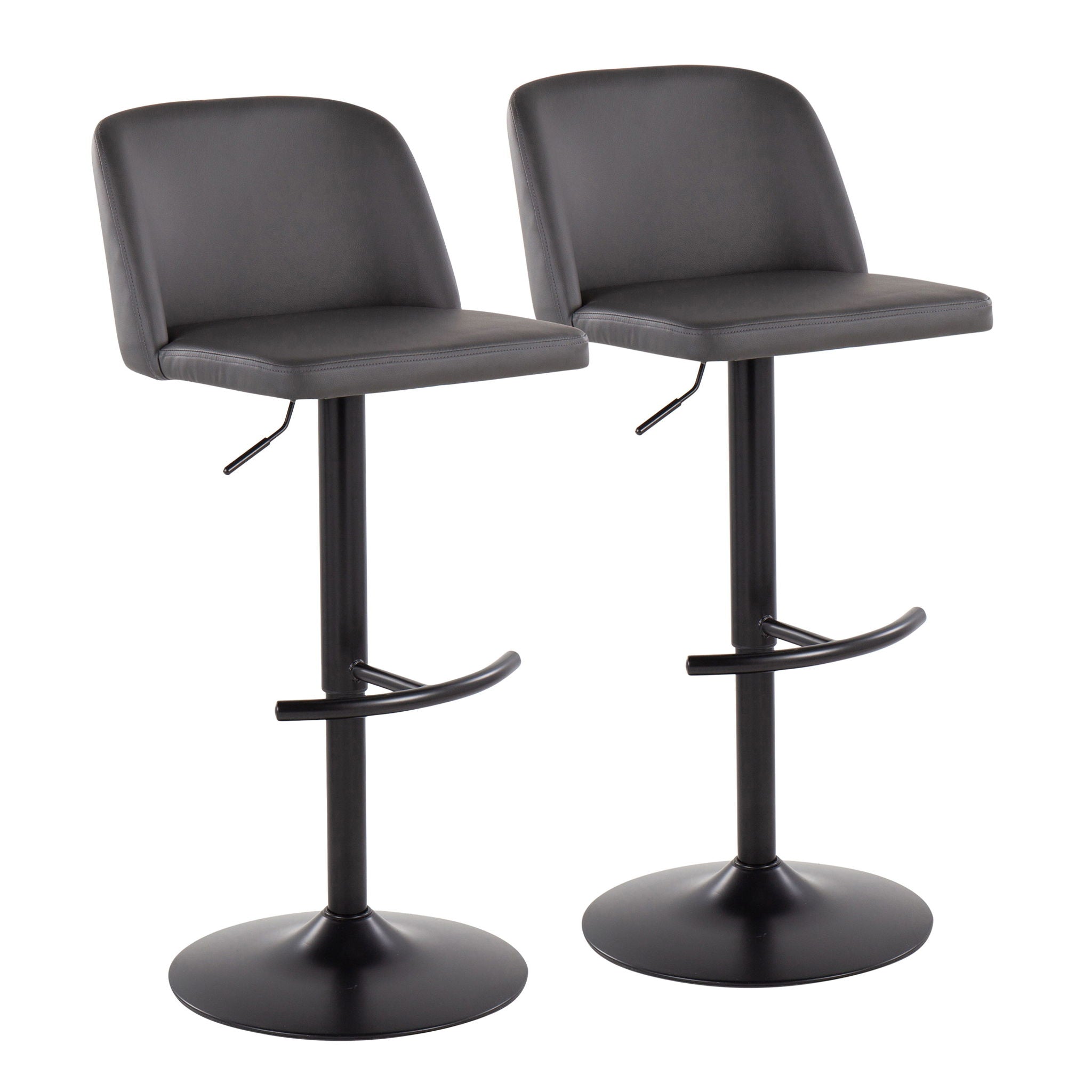 Toriano - Contemporary Adjustable Bar Stool With Rounded T Footrest (Set of 2) - Best Buy Furniture