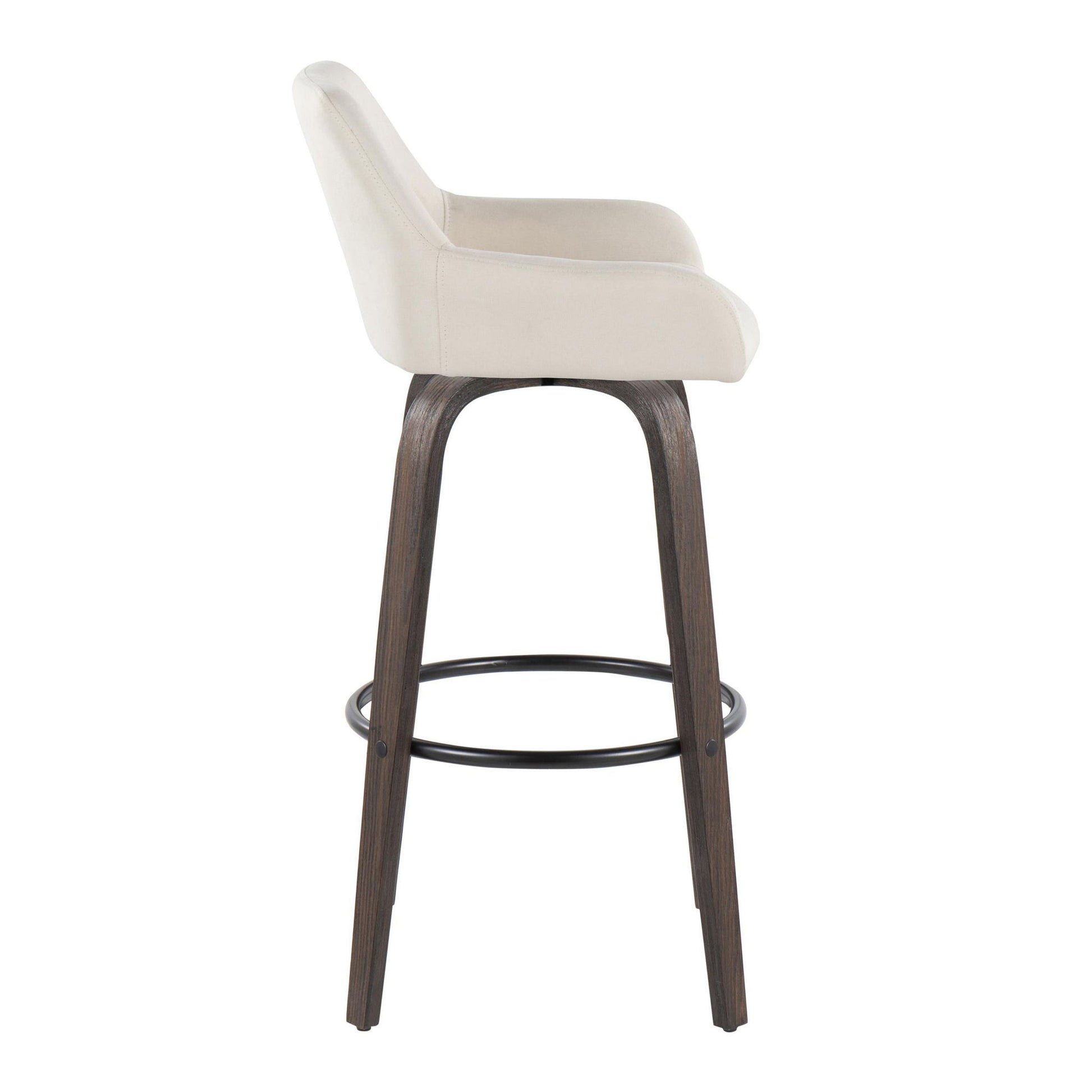 Daniella - Contemporary Fixed Height, Barstool With Swivel With Round Footrest (Set of 2) - Best Buy Furniture