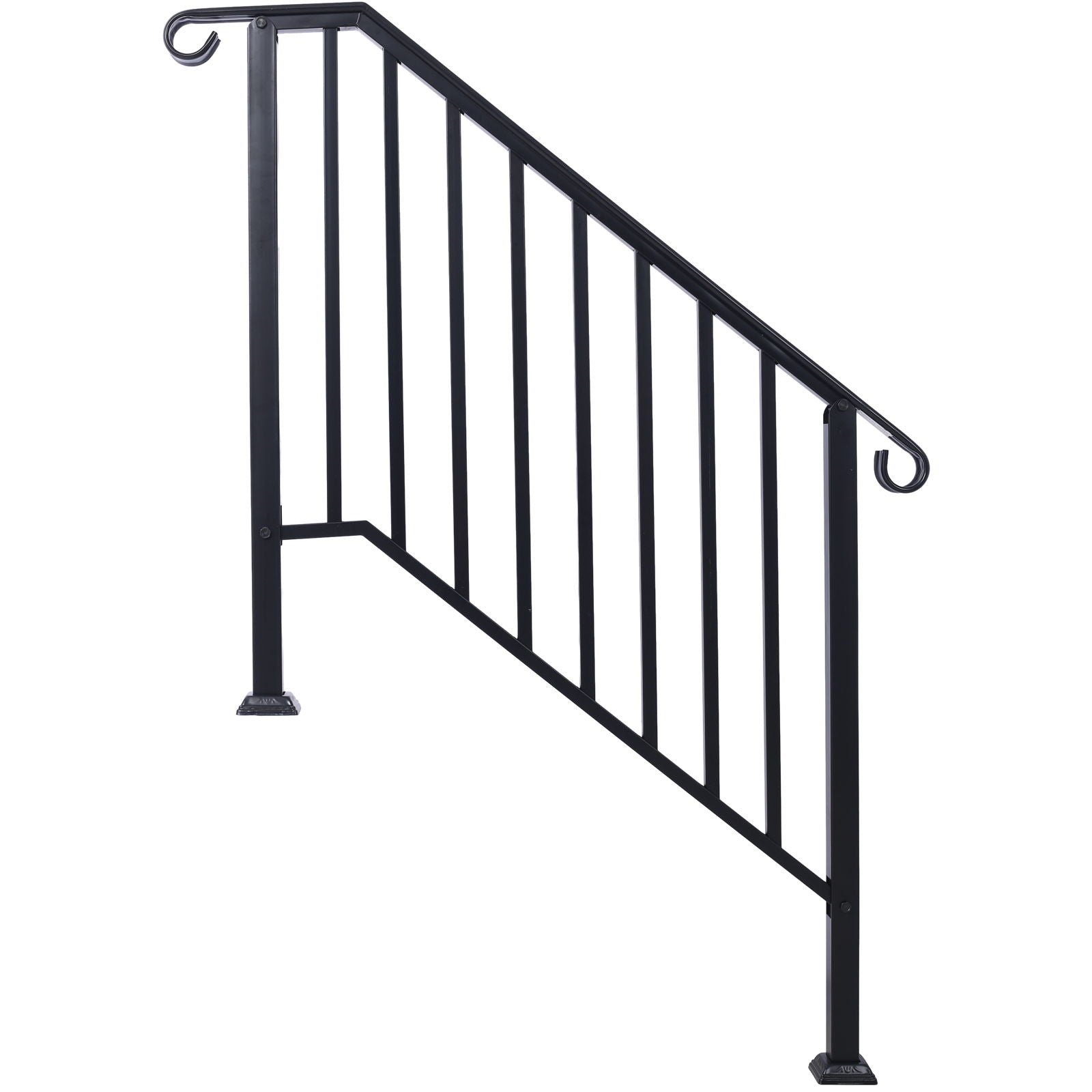 Handrails For Outdoor Steps, Fit 2 Or 3 Steps Outdoor Stair Railing, Wrought Iron Handrail, Flexible Porch Railing, Transitional Handrails For Concrete Steps Or Wooden Stairs - Best Buy Furniture