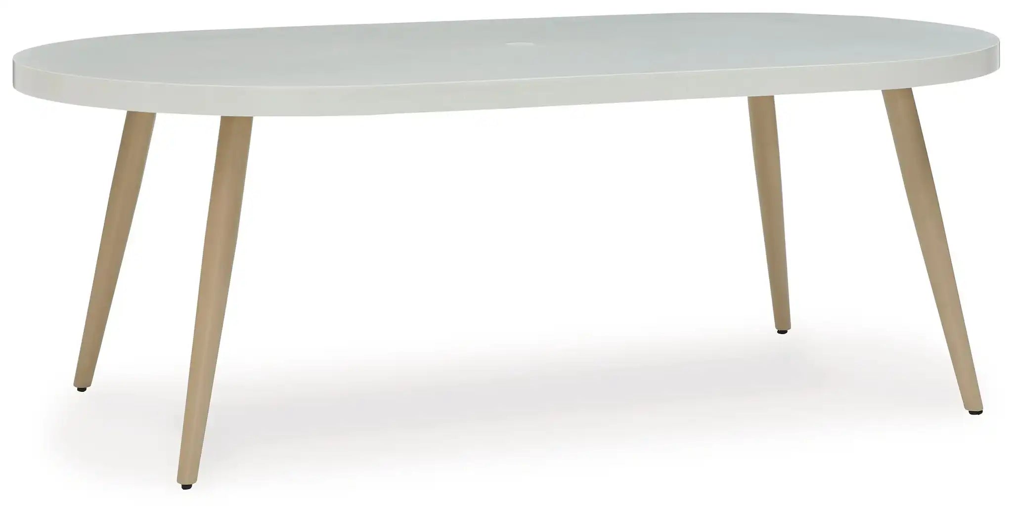 Seton Creek - Oval Dining Table With Umb Opt - White - Best Buy Furniture