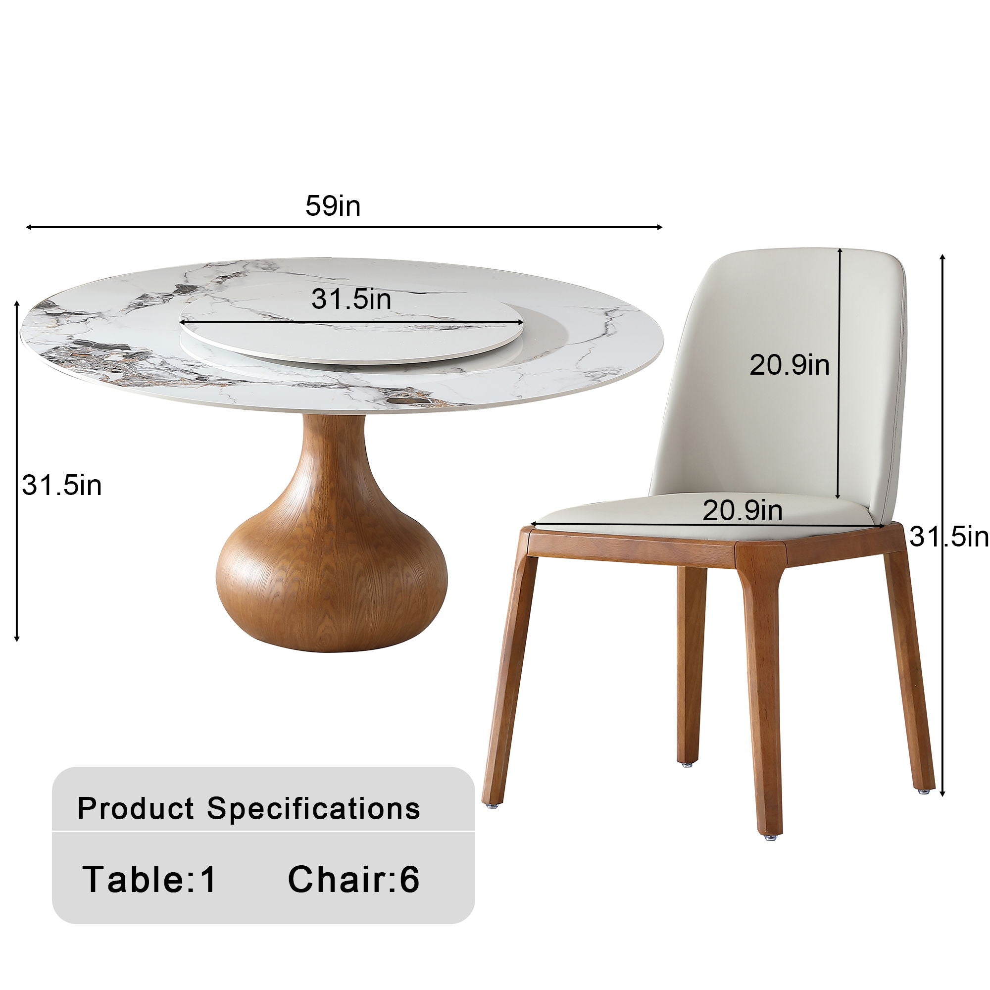 Round Modern Marble Dining Table With Chairs - Best Buy Furniture