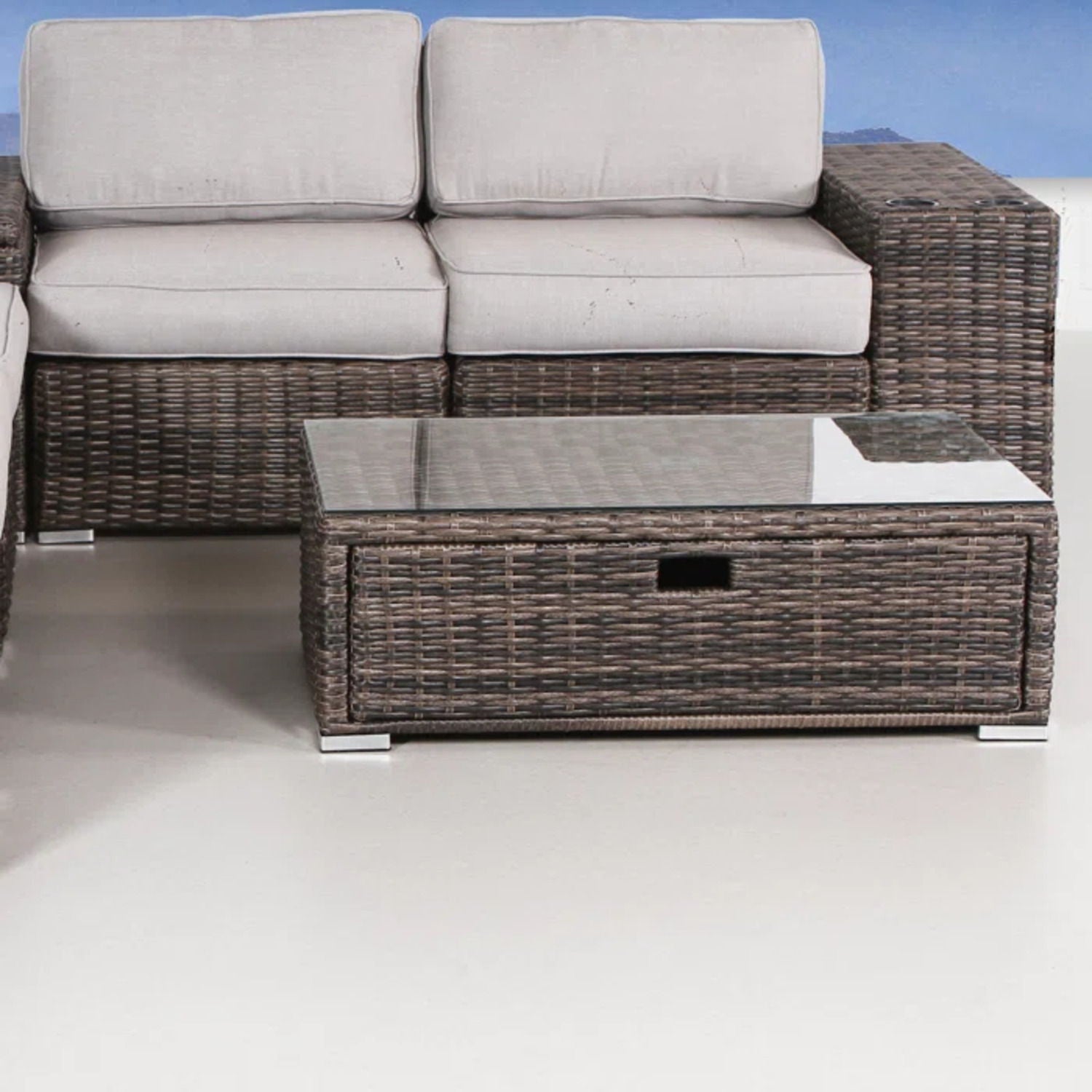 Modern Patio Rattan Sectional Set With Cushions - Best Buy Furniture
