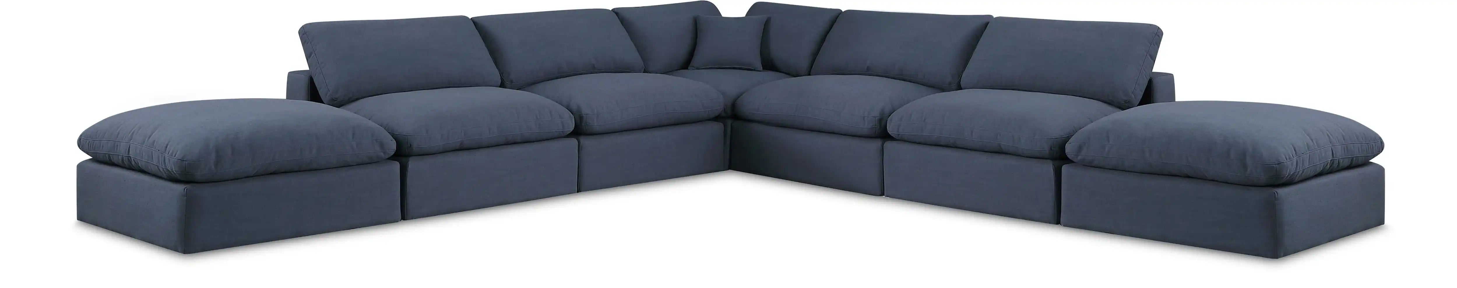 Comfy - 7 Piece Linen Modular Corner Sectional - Best Buy Furniture