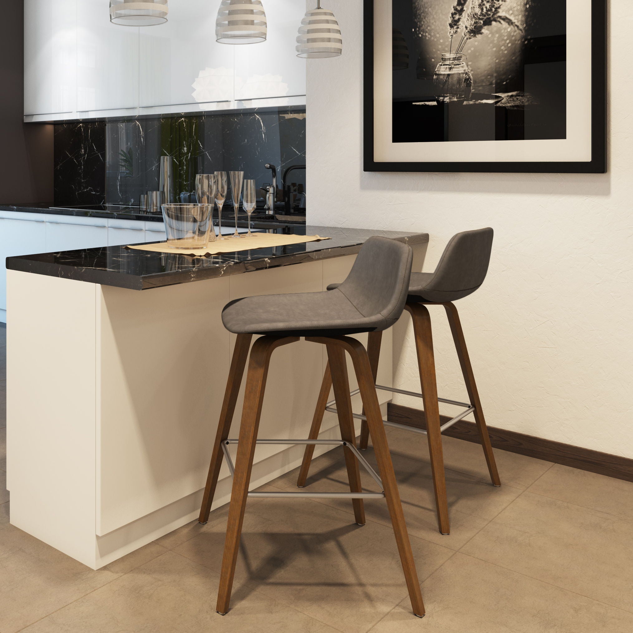 Randolph Bentwood - Counter / Bar Height Stool (Set of 2) - Best Buy Furniture