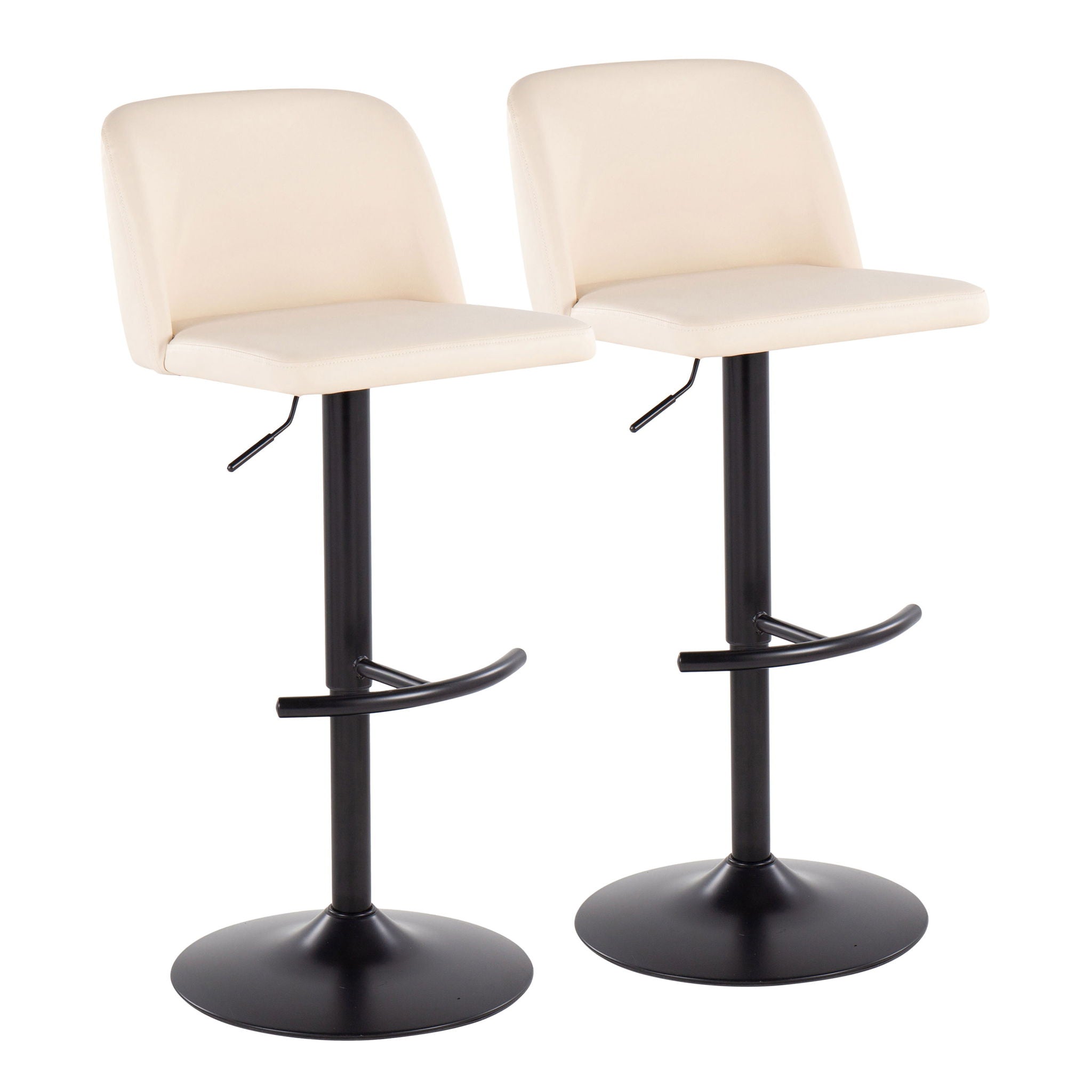 Toriano - Contemporary Adjustable Bar Stool With Rounded T Footrest (Set of 2) - Best Buy Furniture