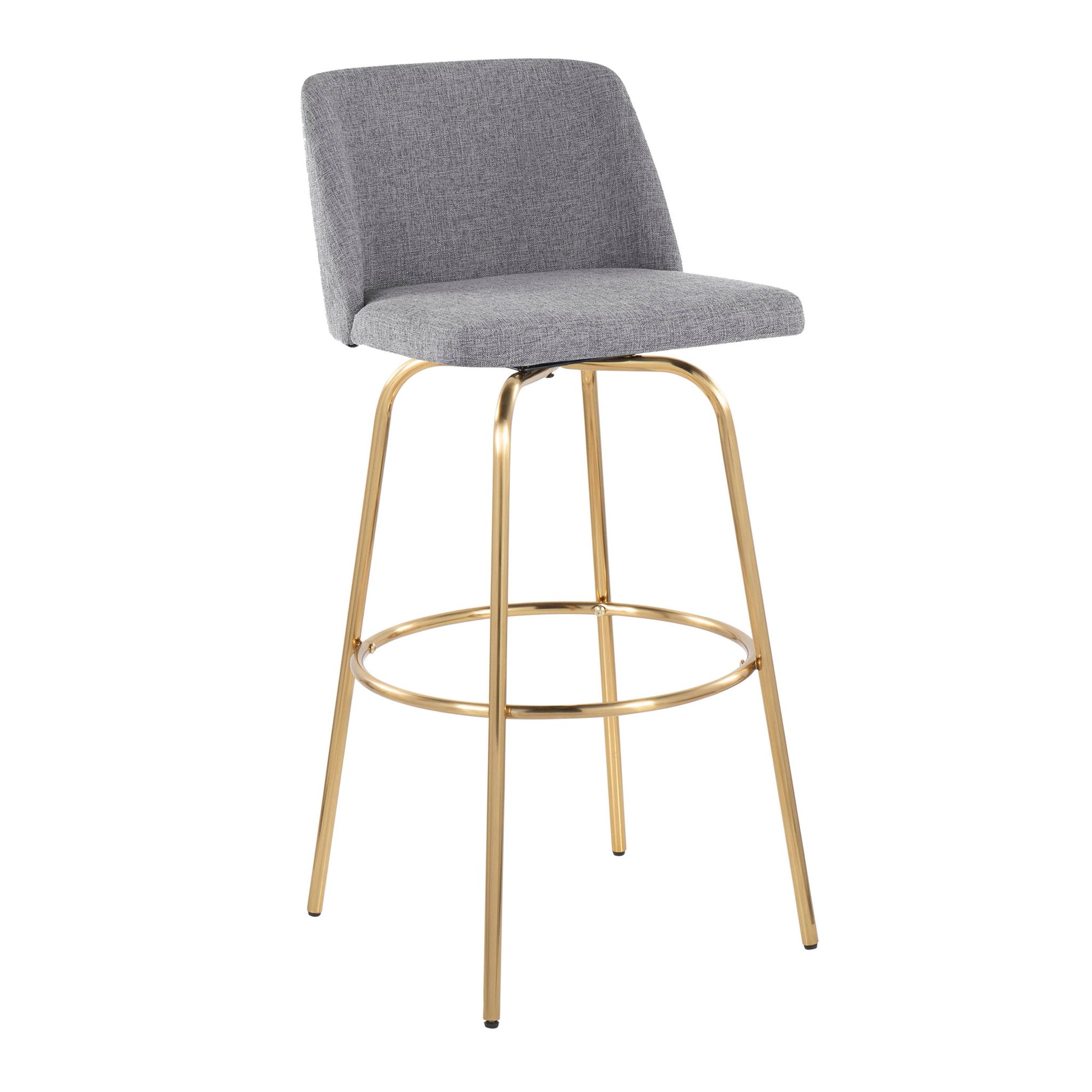 Toriano - Contemporary Fixed Height Barstool With Swivel And Round Footrest (Set of 2) - Best Buy Furniture