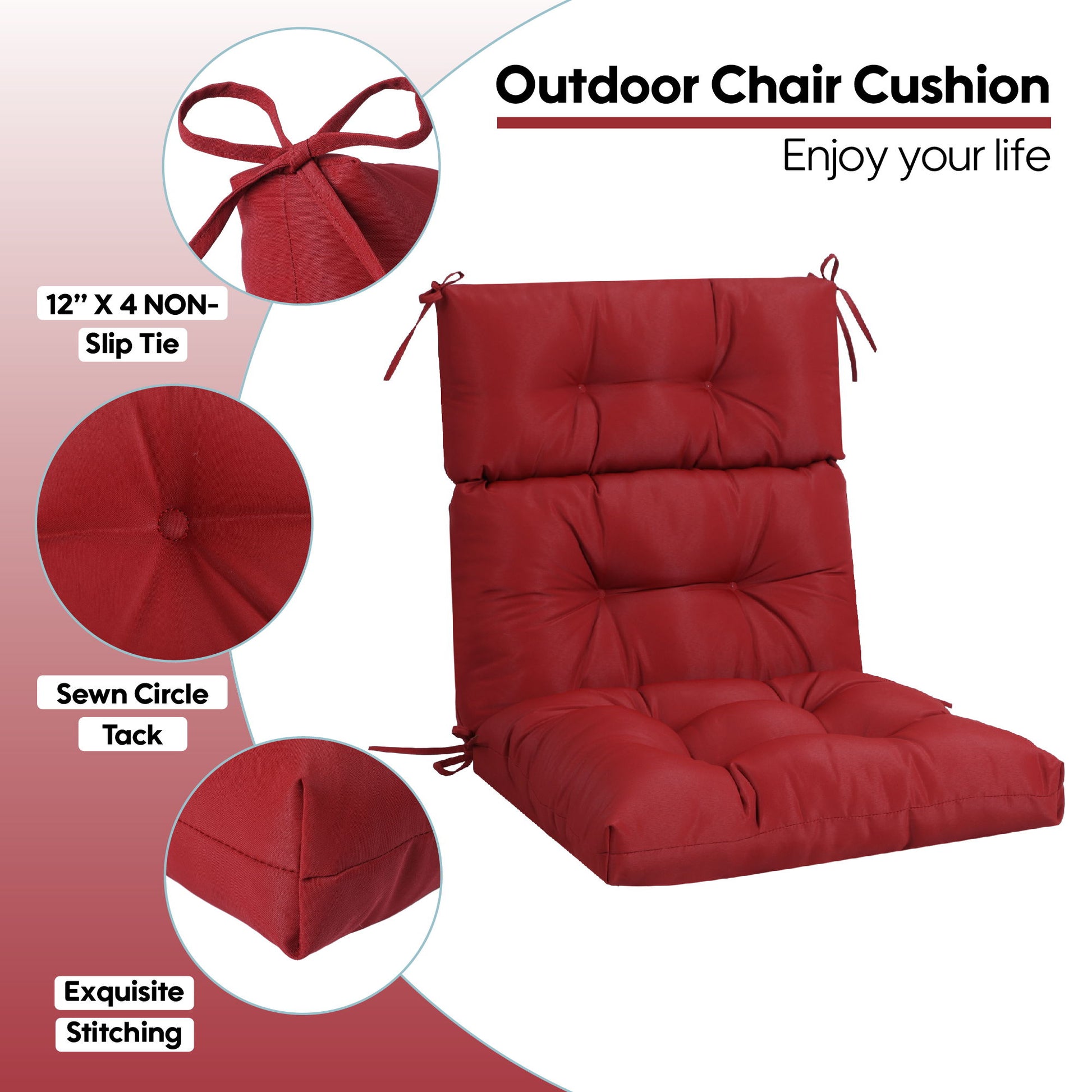 2 Piece High Back Patio Chair Cushion Set - Best Buy Furniture
