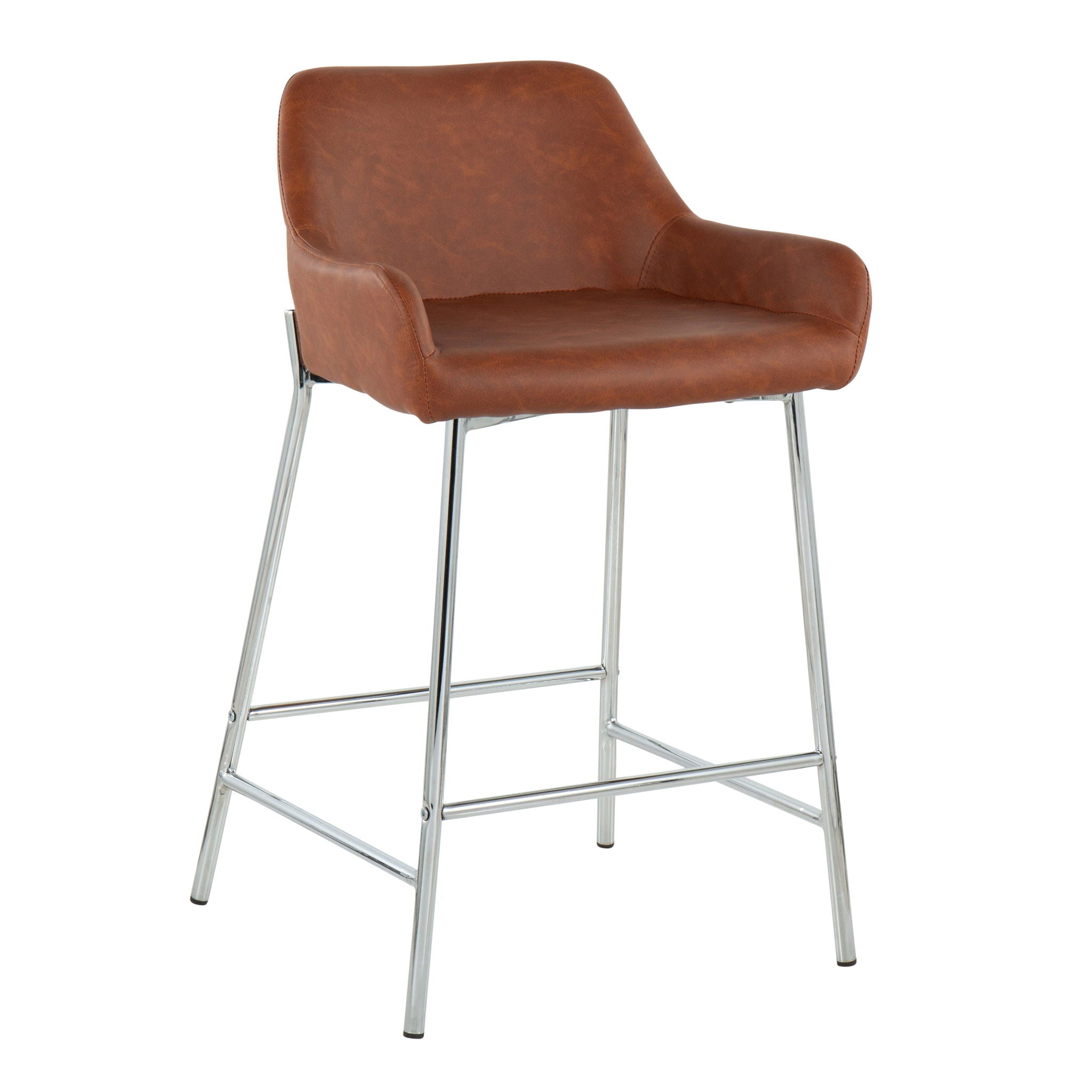 Daniella - Contemporary Fixed Height Counter Stool With Metal Legs (Set of 2) - Best Buy Furniture