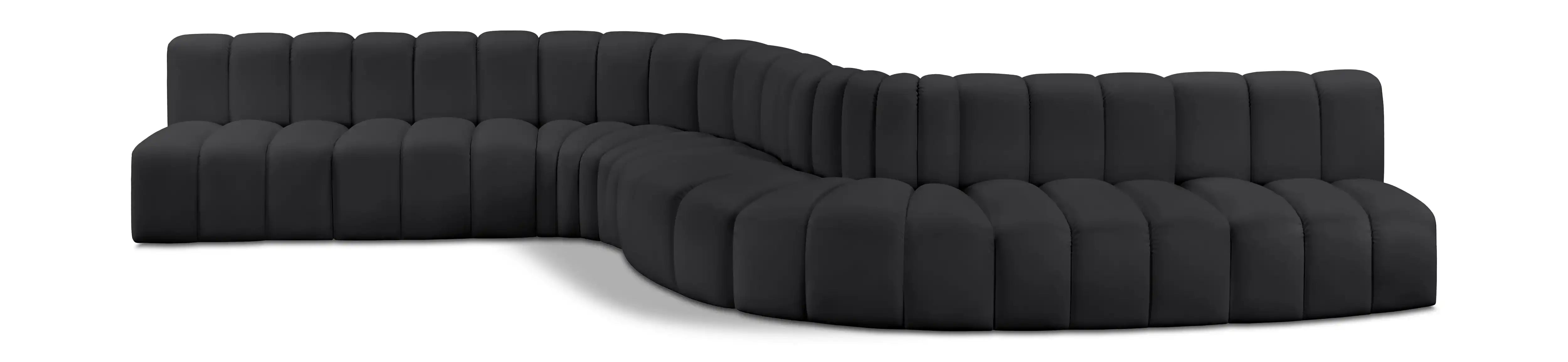 Arc - Faux Leather 8 Piece Curved Modular Sofa - Best Buy Furniture