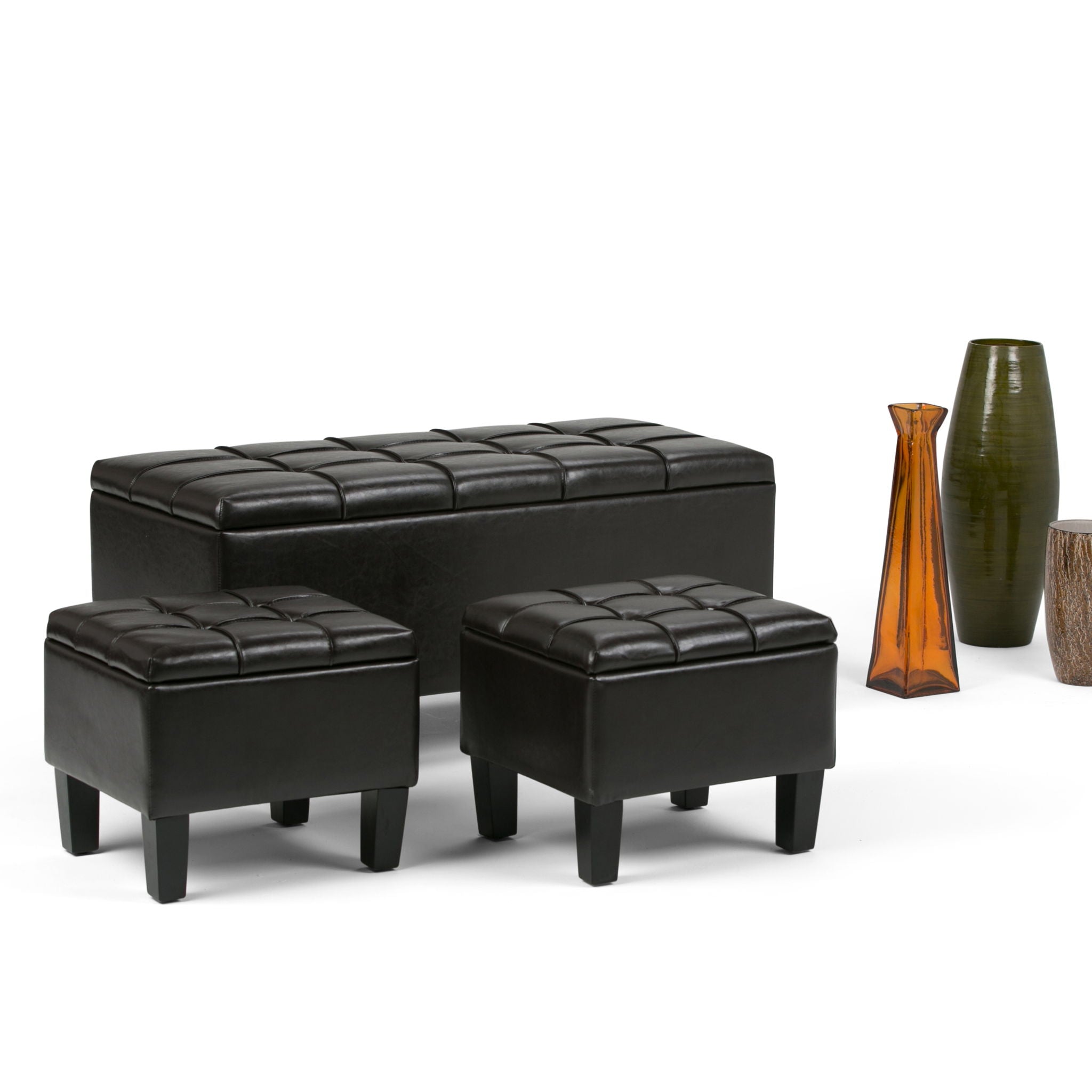 Dover - 3 Piece Storage Ottoman Contemporary Design - Best Buy Furniture