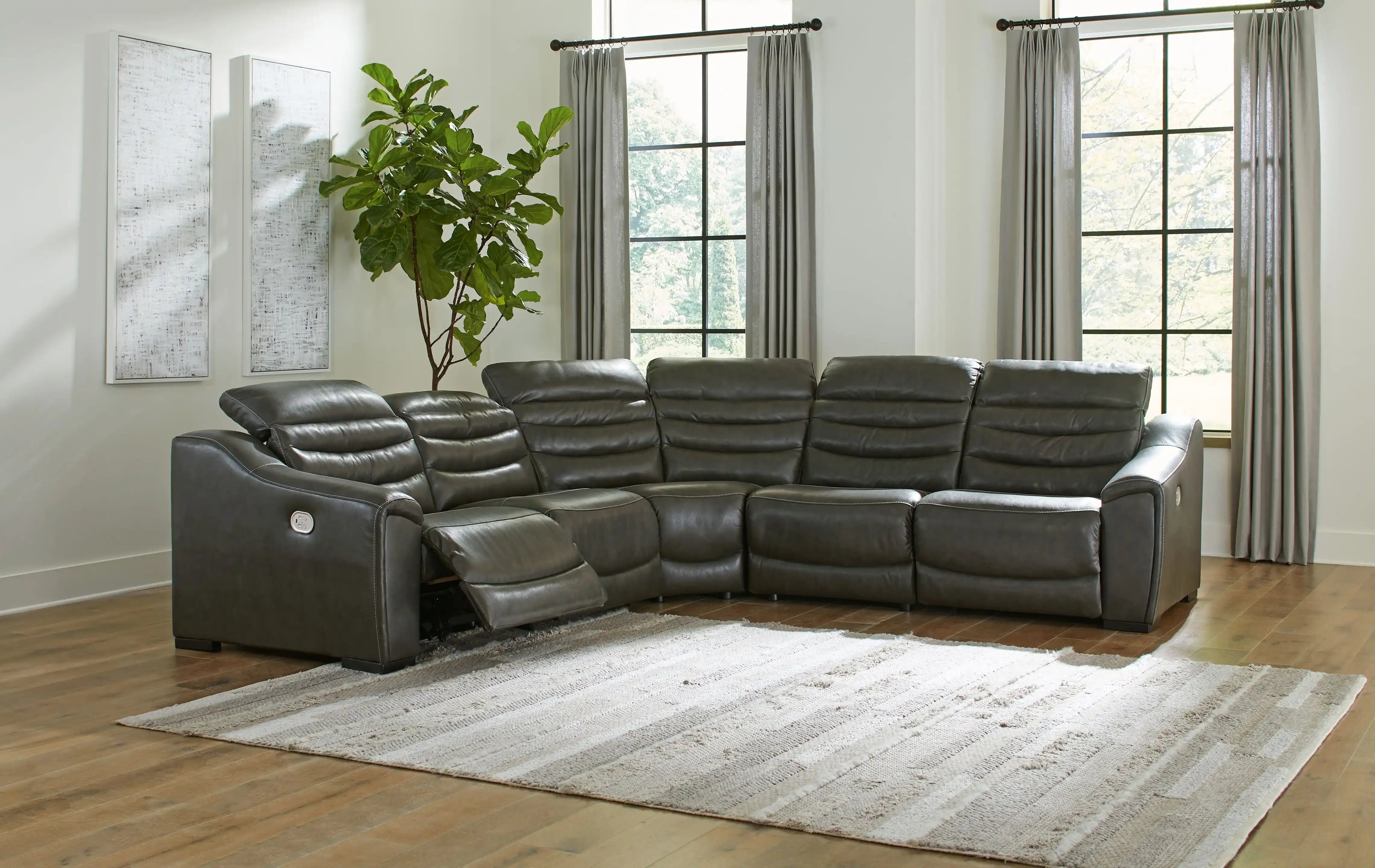 Center Line - Power Recliner Sectional - Best Buy Furniture
