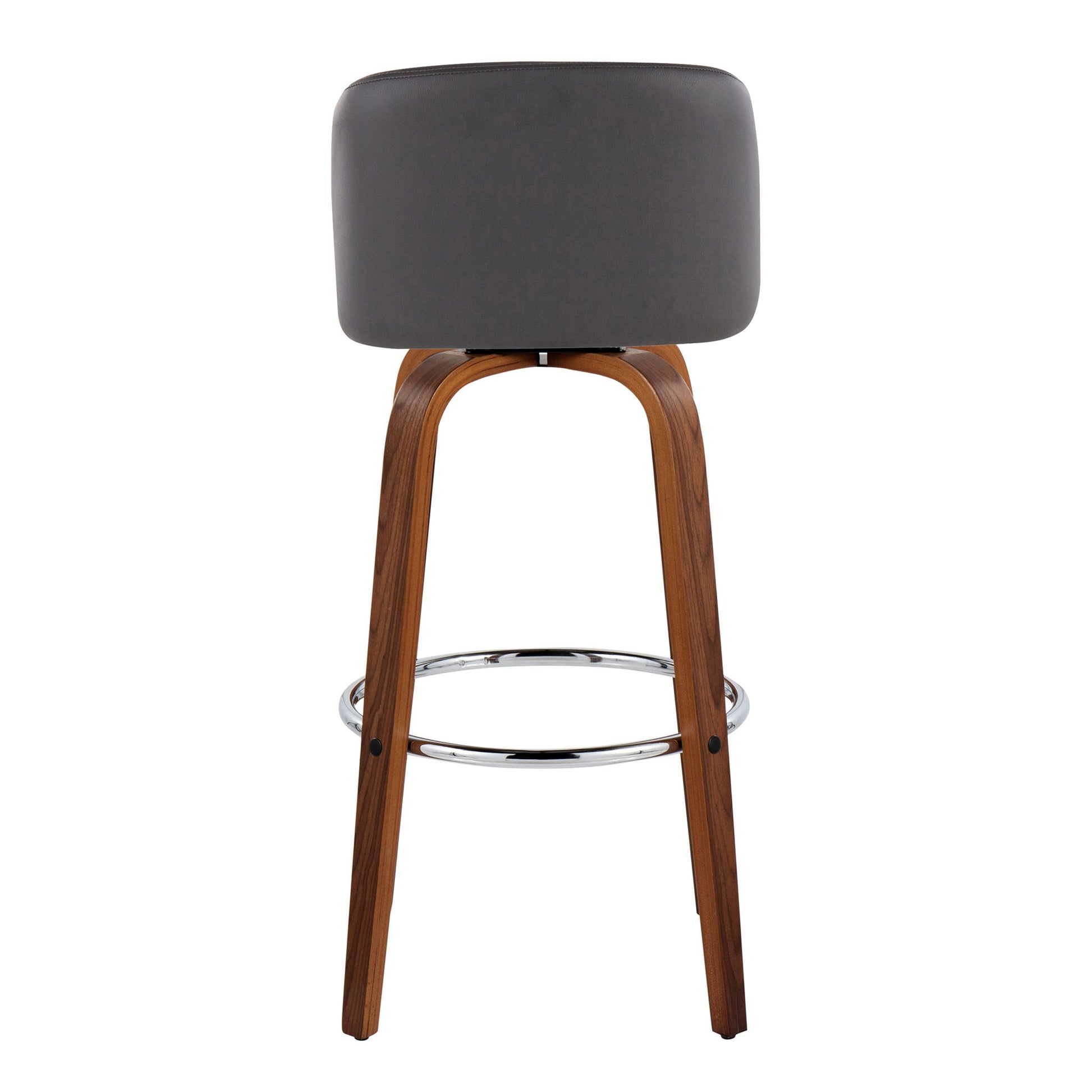 Toriano - Mid Century Modern Fixed Height, Barstool With Swivel With Round Footrest (Set of 2) - Best Buy Furniture