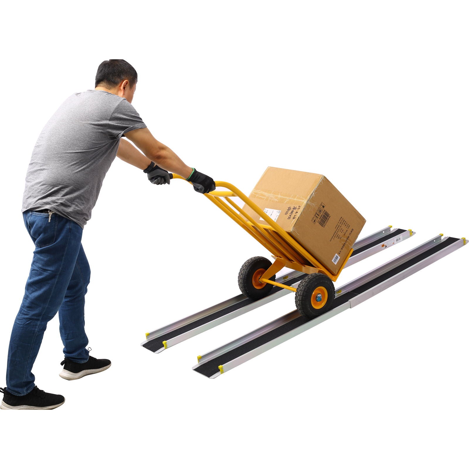 Premium Adjustable Telescoping Wheelchair Track Ramps Aluminium - Silver - Best Buy Furniture