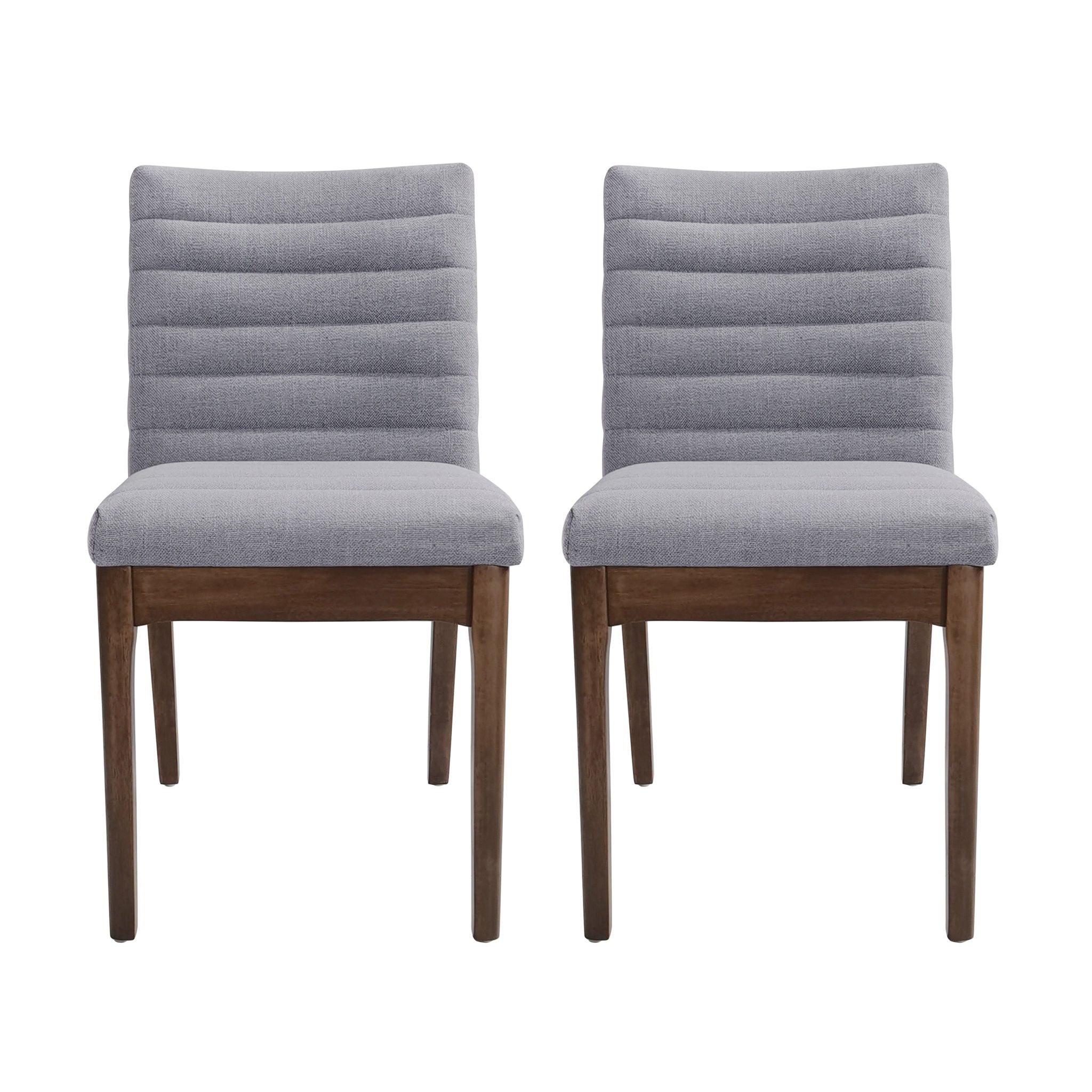 Mid Century Modern Dining Chair (Set of 2) With Channel Stitching - Dark Gray - Best Buy Furniture
