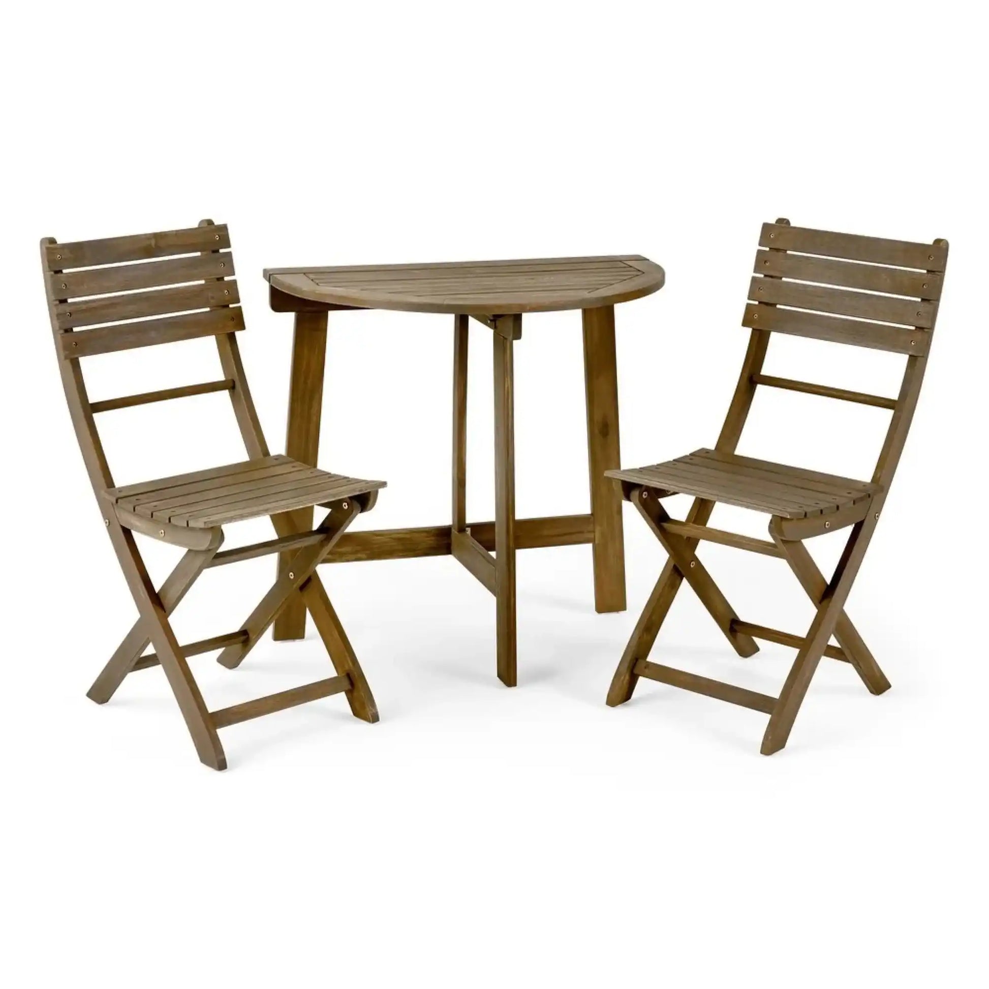 Outdoor 3 Piece Half Round Folding Bistro Set - Best Buy Furniture