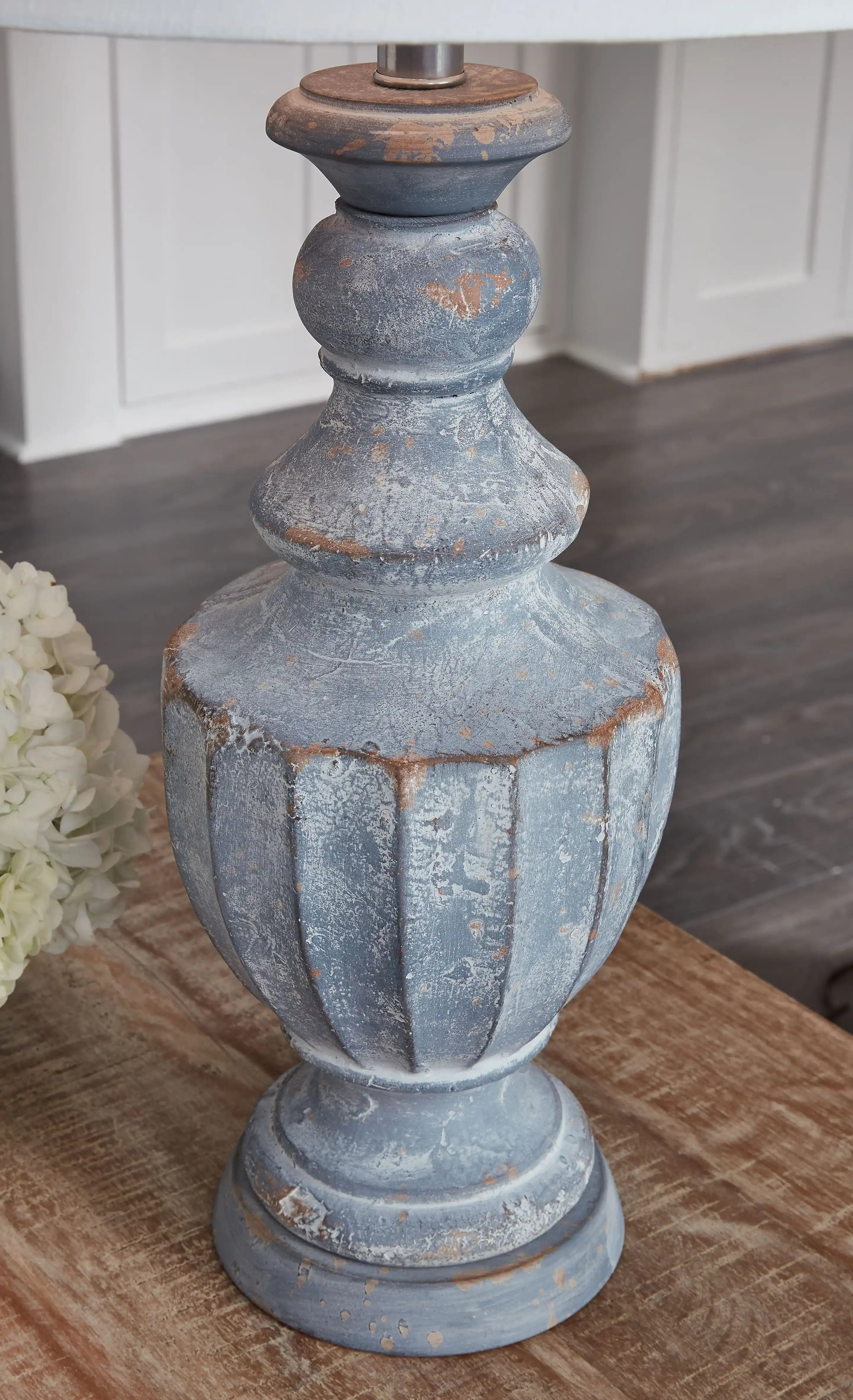 Cylerick - Terracotta Table Lamp - Antique Blue - Best Buy Furniture