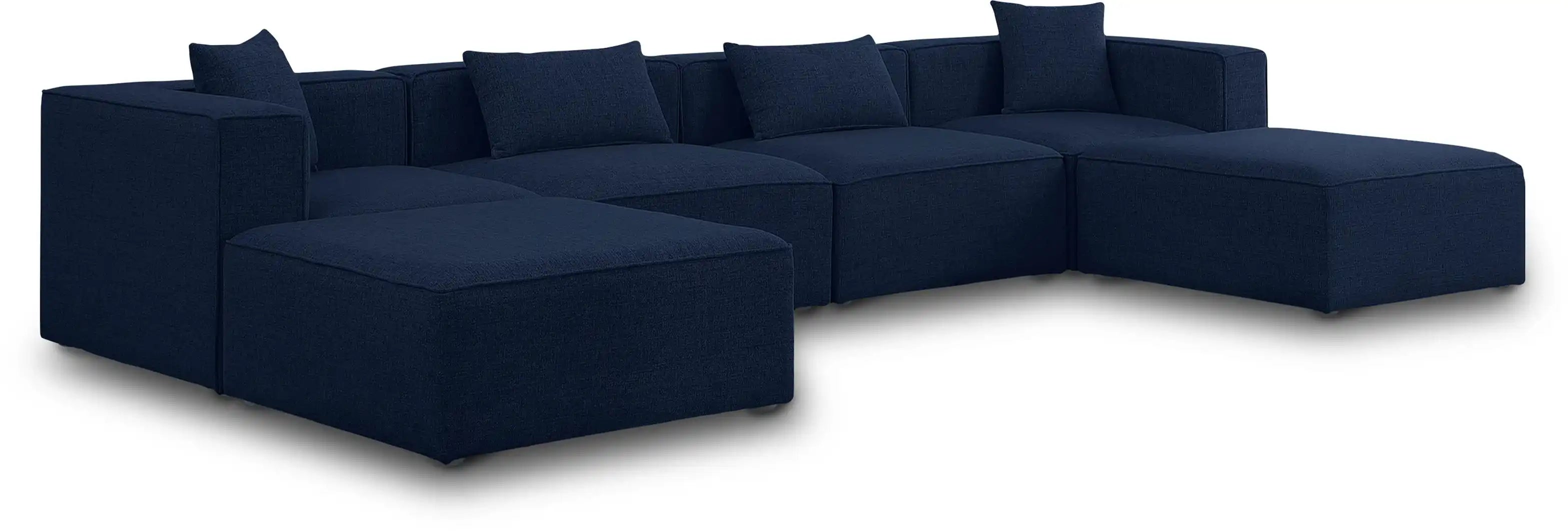 Cube - Linen 6 Piece Modular Double Chaise Sectional - Best Buy Furniture