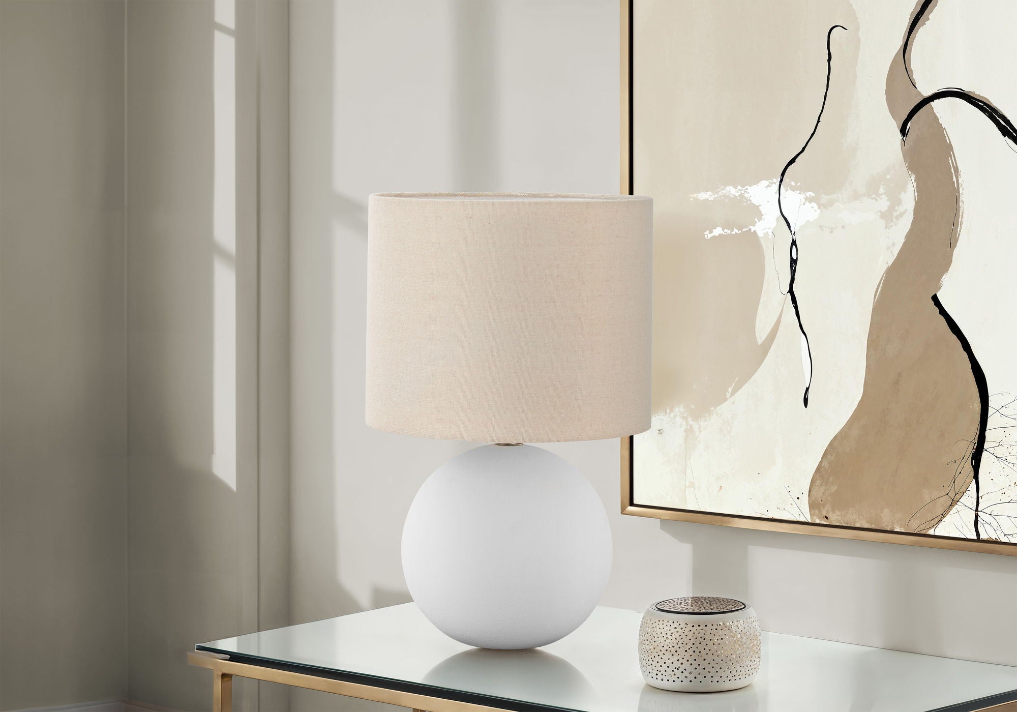 Contemporary Lighting, Table Lamp, Resin, Ceramic - Cream - Best Buy Furniture