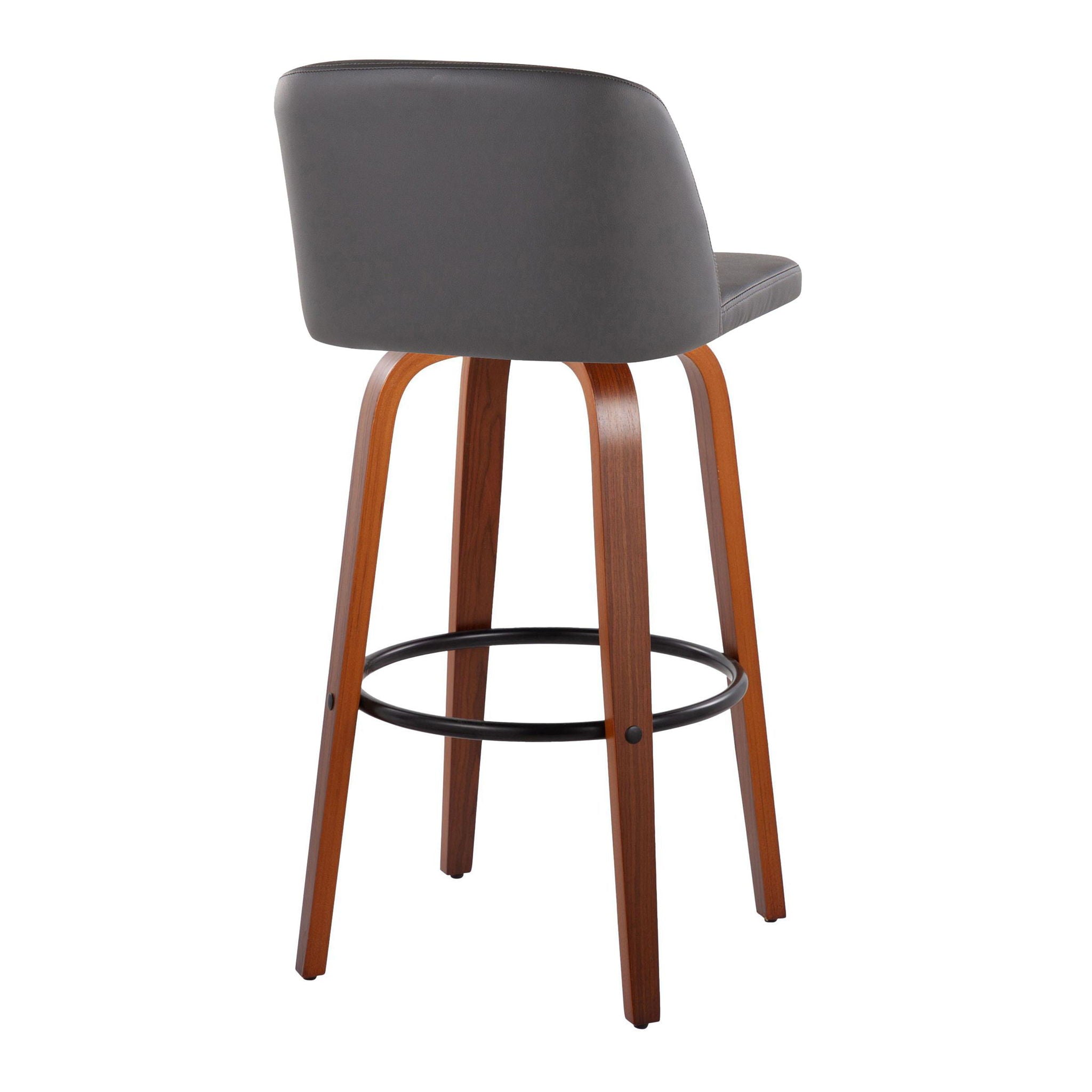Toriano - Mid Century Modern Fixed Height Barstool Swivel And Round Footrest (Set of 2) - Best Buy Furniture