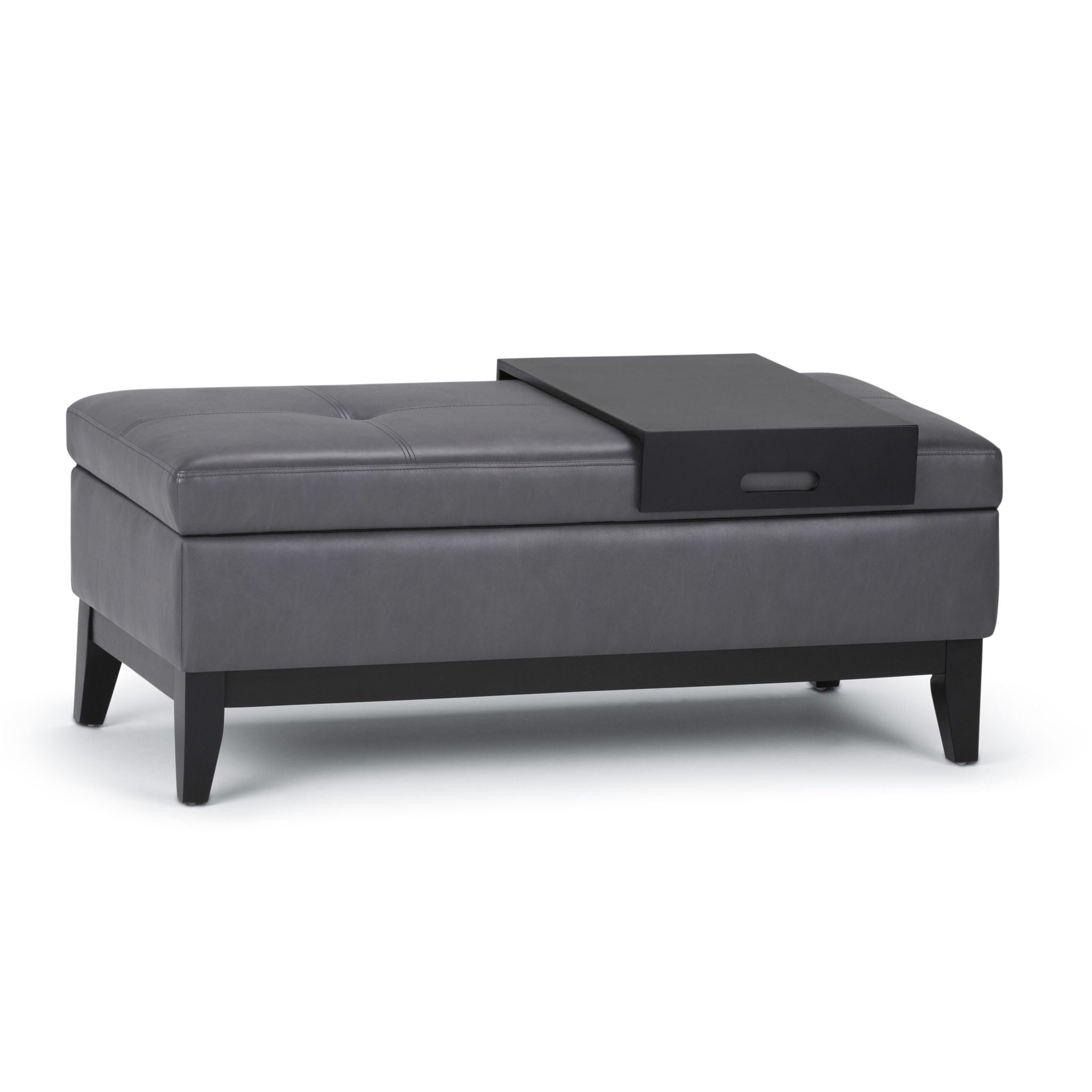 Oregon - Contemporary Storage Ottoman Bench With Tray - Best Buy Furniture