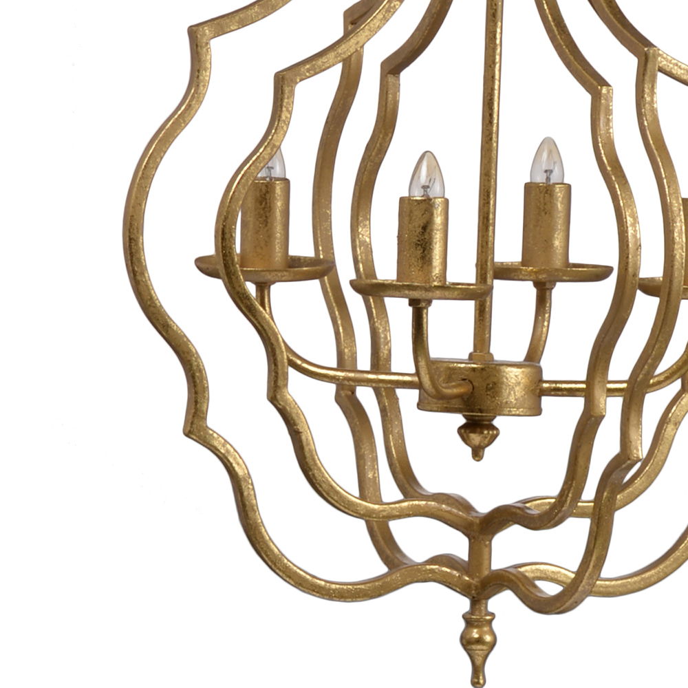 4 Light Chandelier, Hanging Light Fixture With Adjustable Chain For Kitchen, Bulb Not Included - Gold - Best Buy Furniture