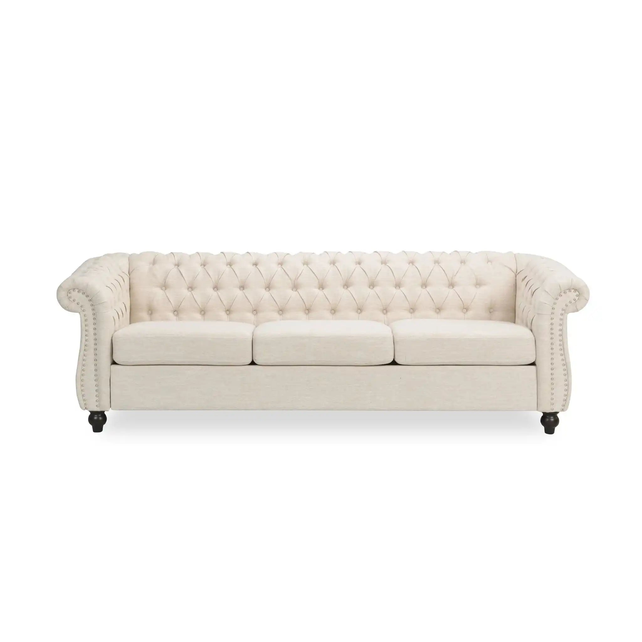 Chesterfield Style 3 Seater Sofa With Deep Button Tufting - Best Buy Furniture