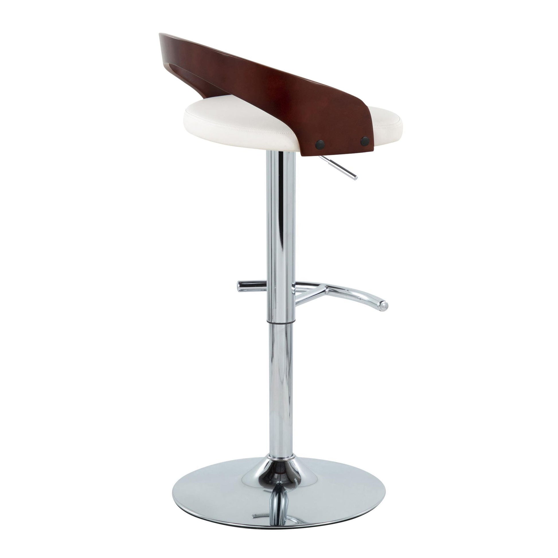 Grotto - Contemporary Adjustable Barstool & Swivel With Rounded T Footrest (Set of 2) - Best Buy Furniture