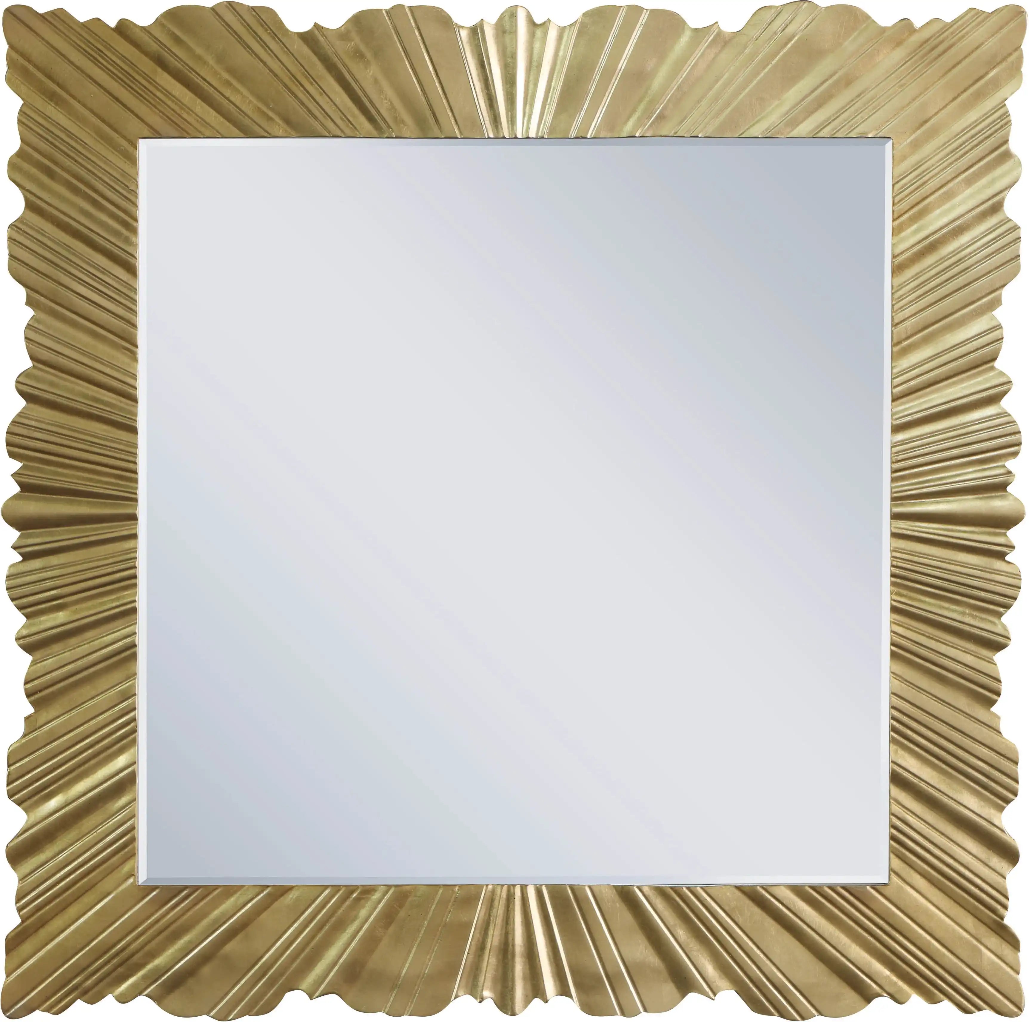 Golda - Leaf Mirror - Gold - Best Buy Furniture