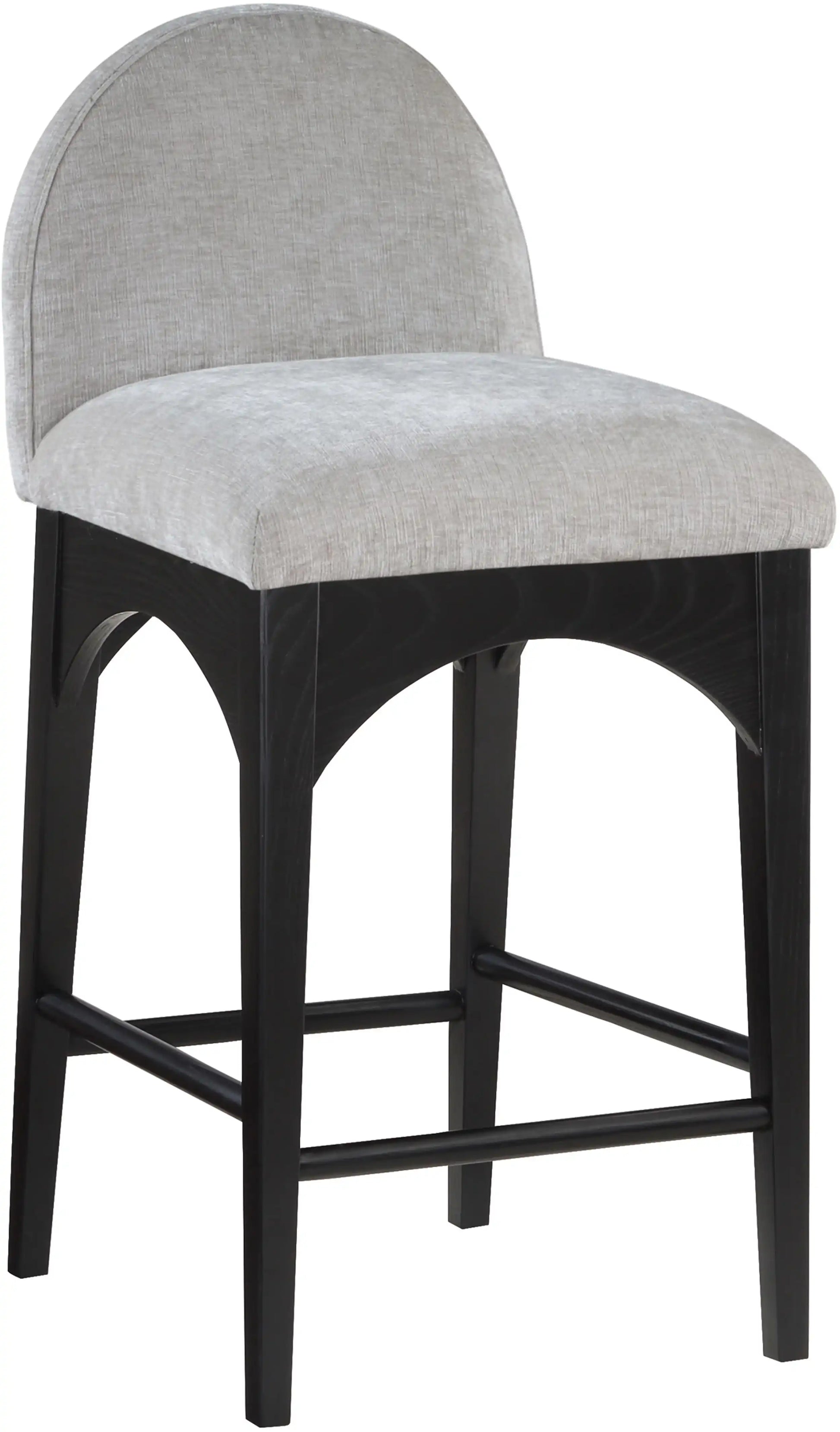 Waldorf - Chenille Stool With Black Legs - Best Buy Furniture