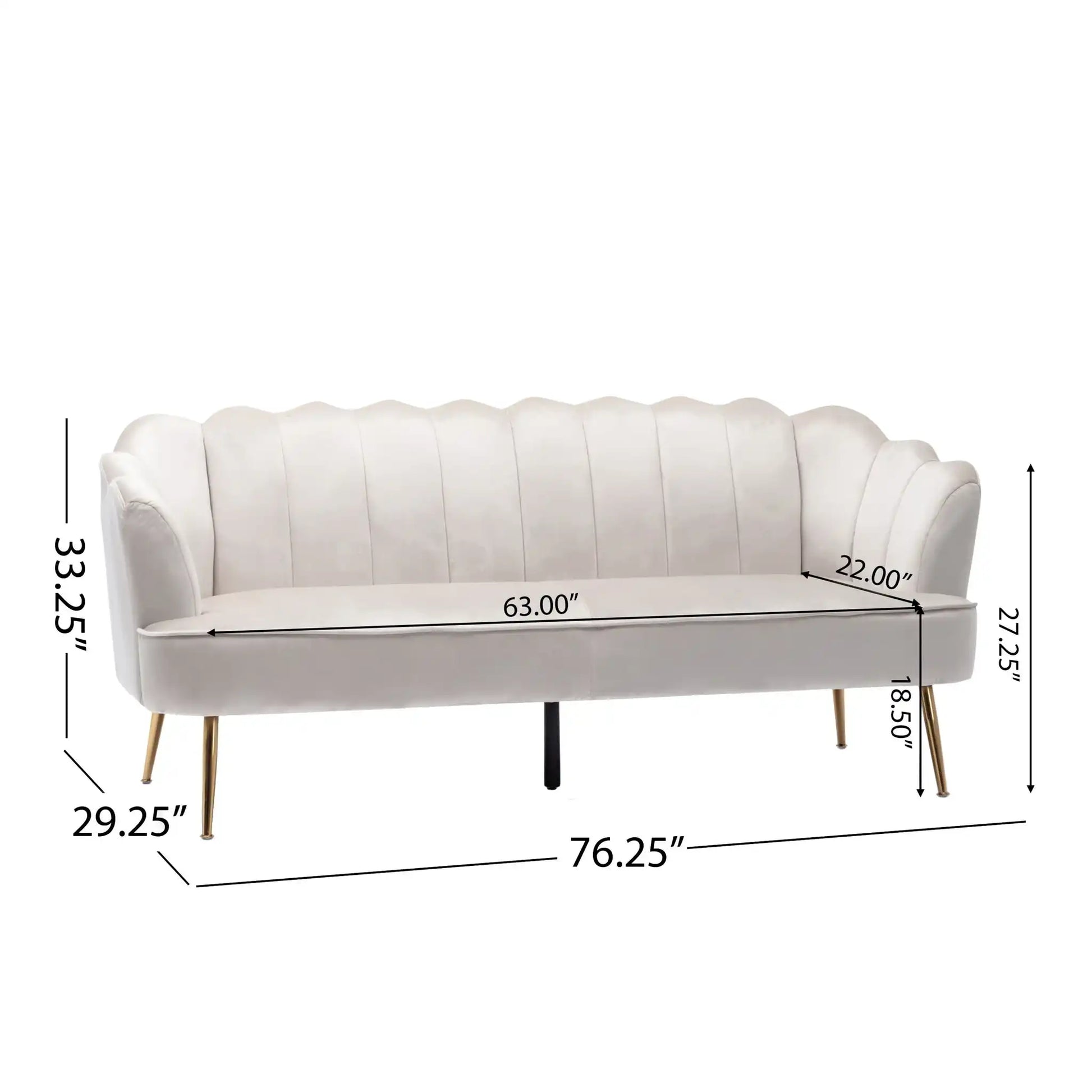 Modern Glam 3 Seater Sofa With Velvet Texture - Best Buy Furniture