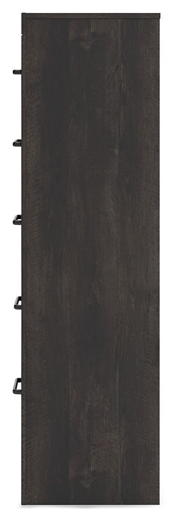 Hollivern - Five Drawer Chest - Dark Gray - Best Buy Furniture