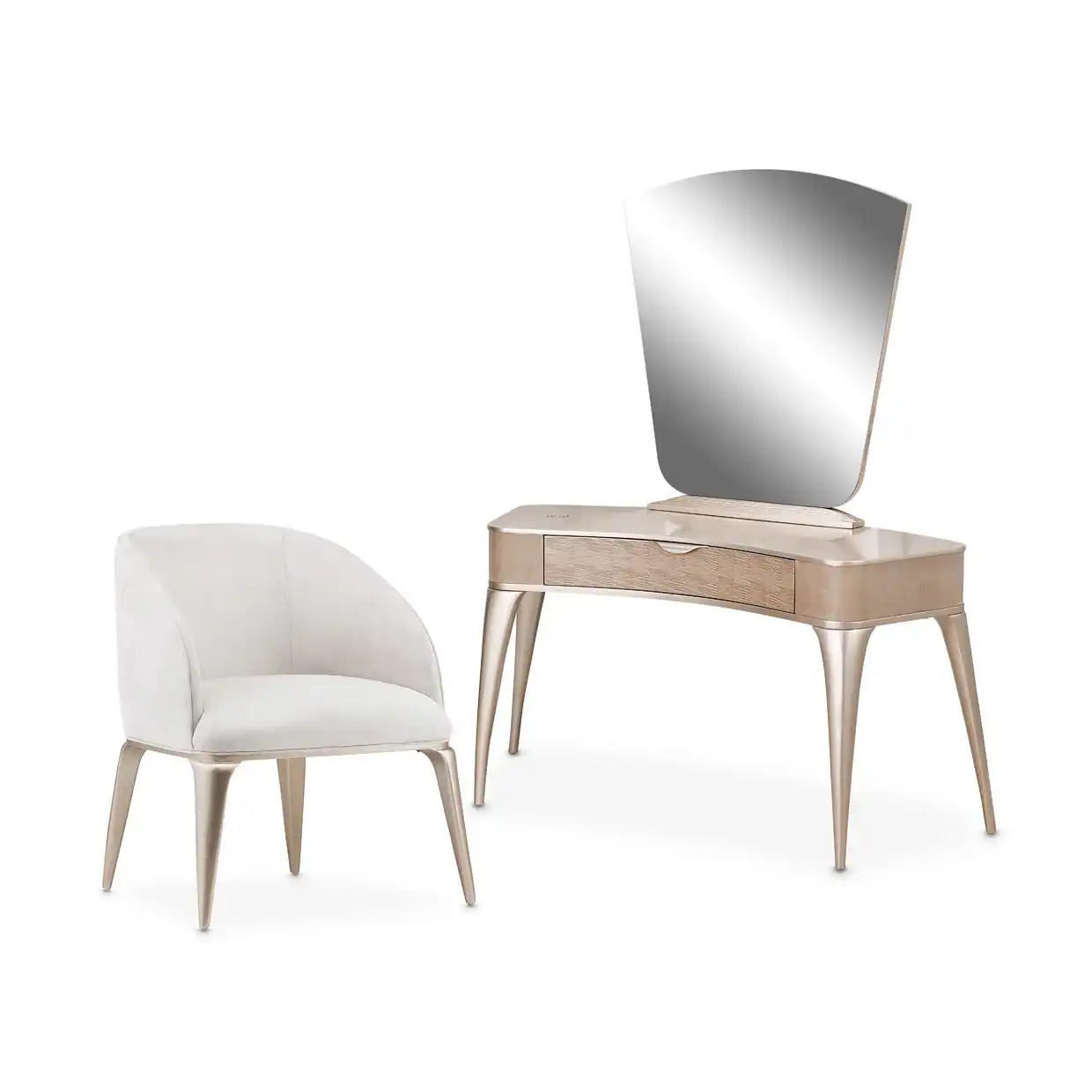 Malibu Crest - Vanity Set With Mirror & Chair - Blush - Best Buy Furniture