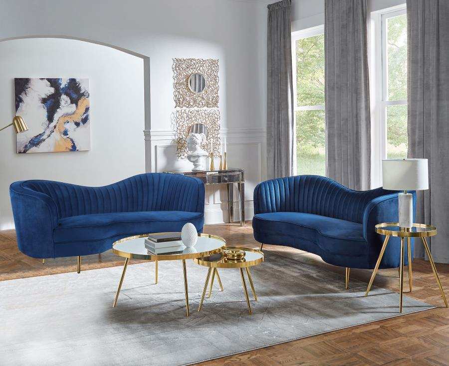 Sophia - Upholstered Channel Tufted Sofa Set - Best Buy Furniture