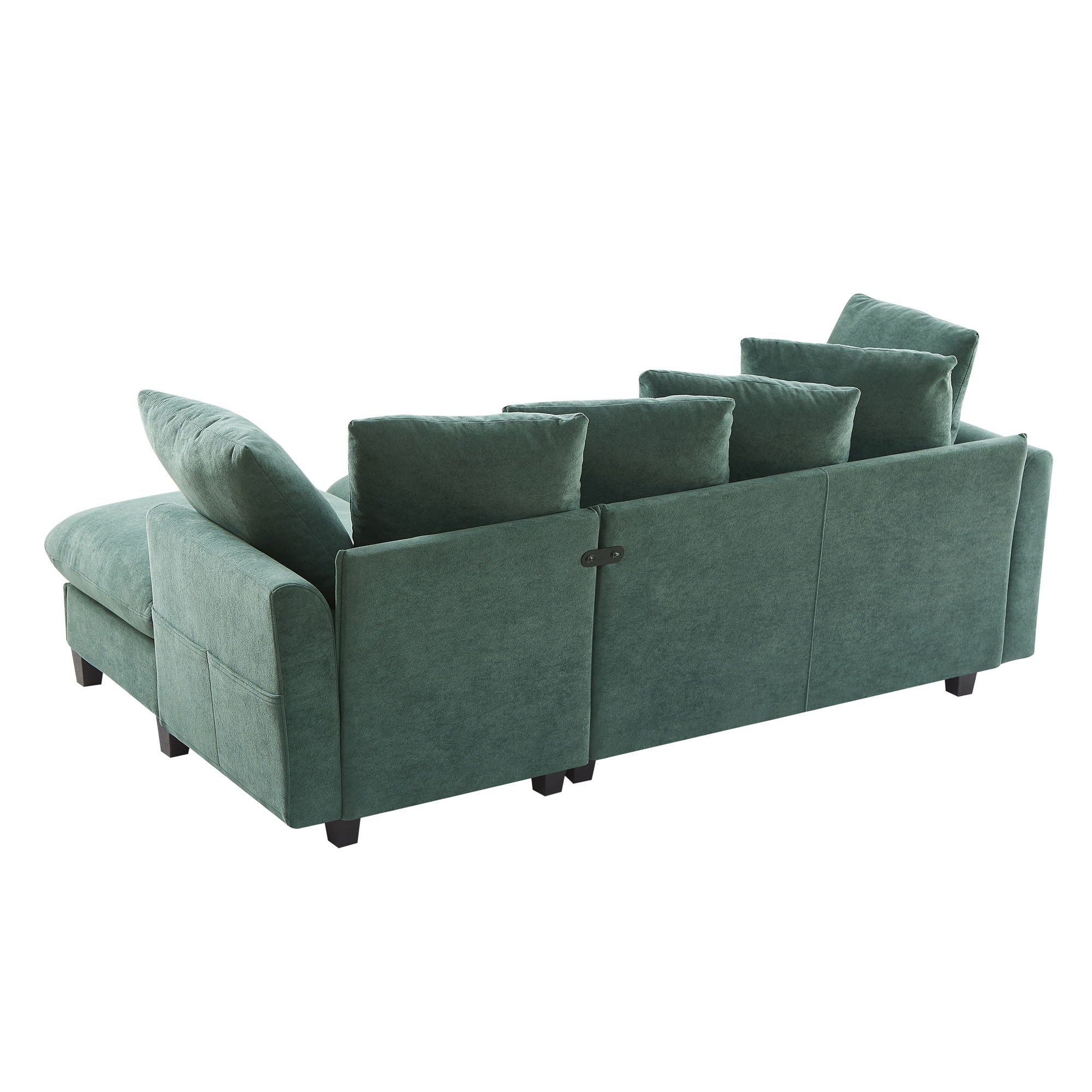 Upholstered L Shaped Sectional Sofa With Storage, Movable Ottoman, And 6 Throw Pillows - Best Buy Furniture