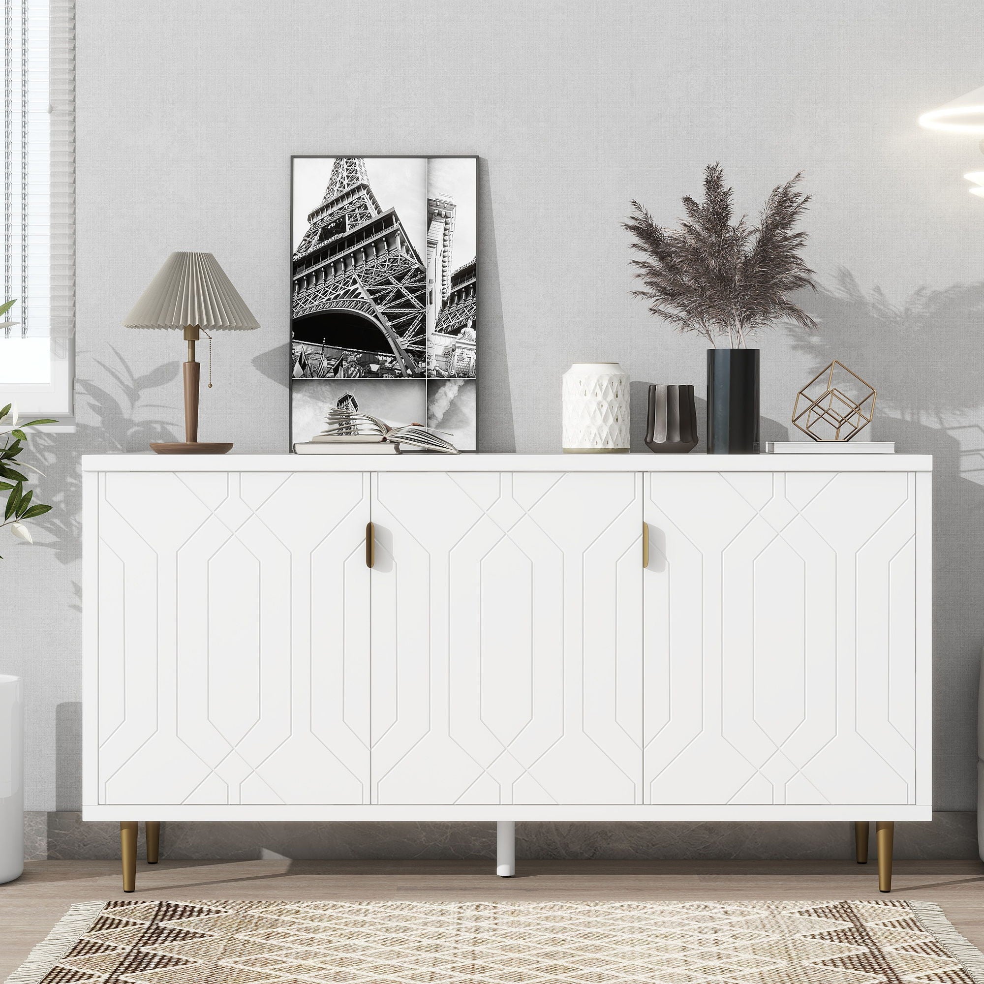 Modern TV Stand With 3 Doors And Adjustable Shelves - Best Buy Furniture
