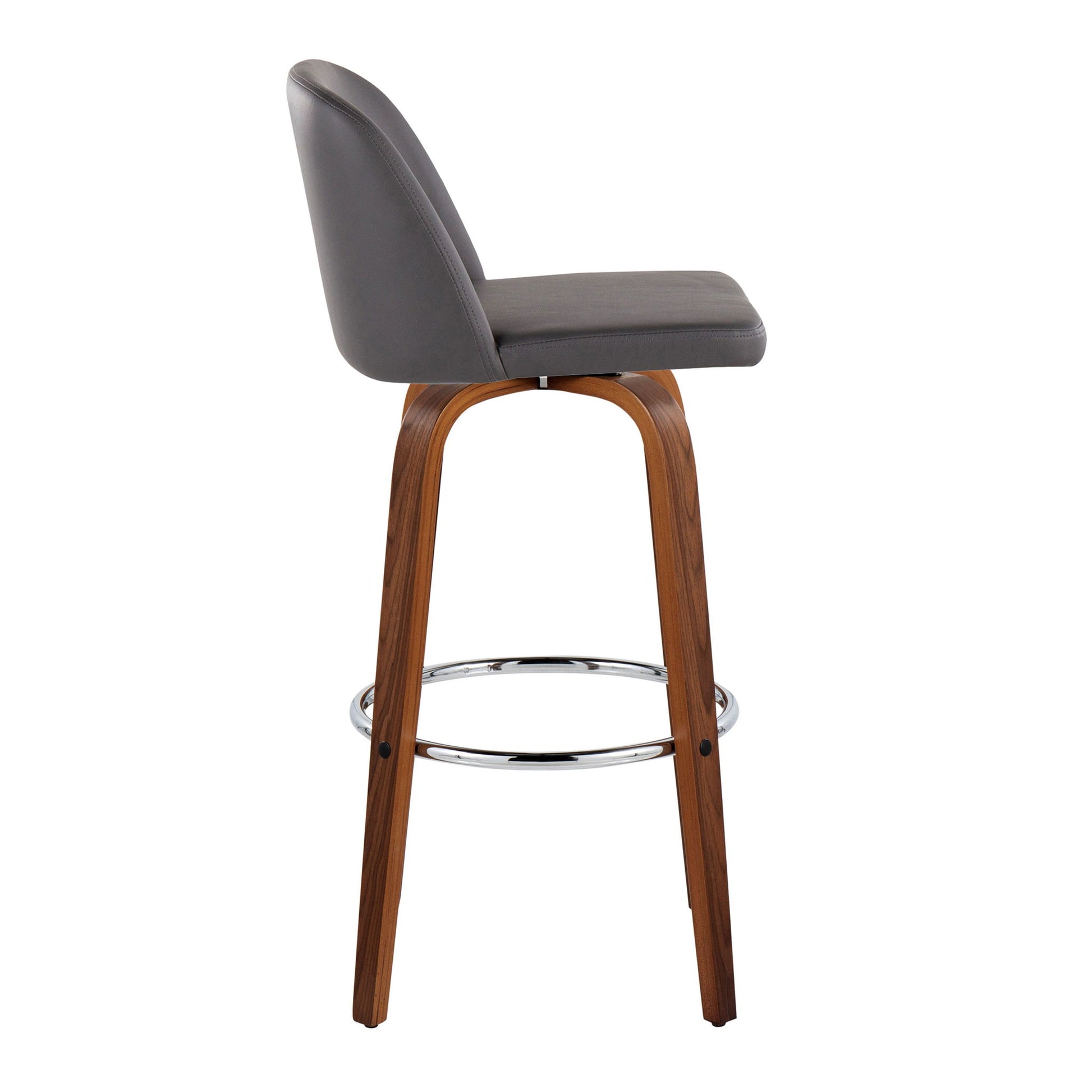 Toriano - Mid Century Modern Fixed Height, Barstool With Swivel With Round Footrest (Set of 2) - Best Buy Furniture