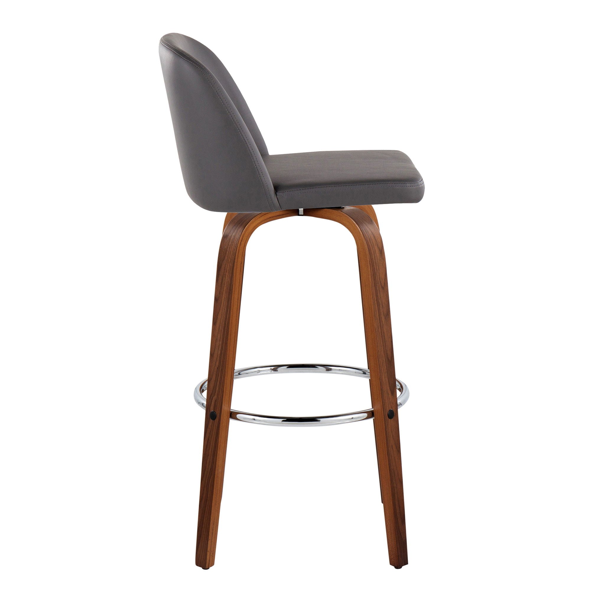 Toriano - Mid Century Modern Fixed Height, Barstool With Swivel With Round Footrest (Set of 2) - Best Buy Furniture