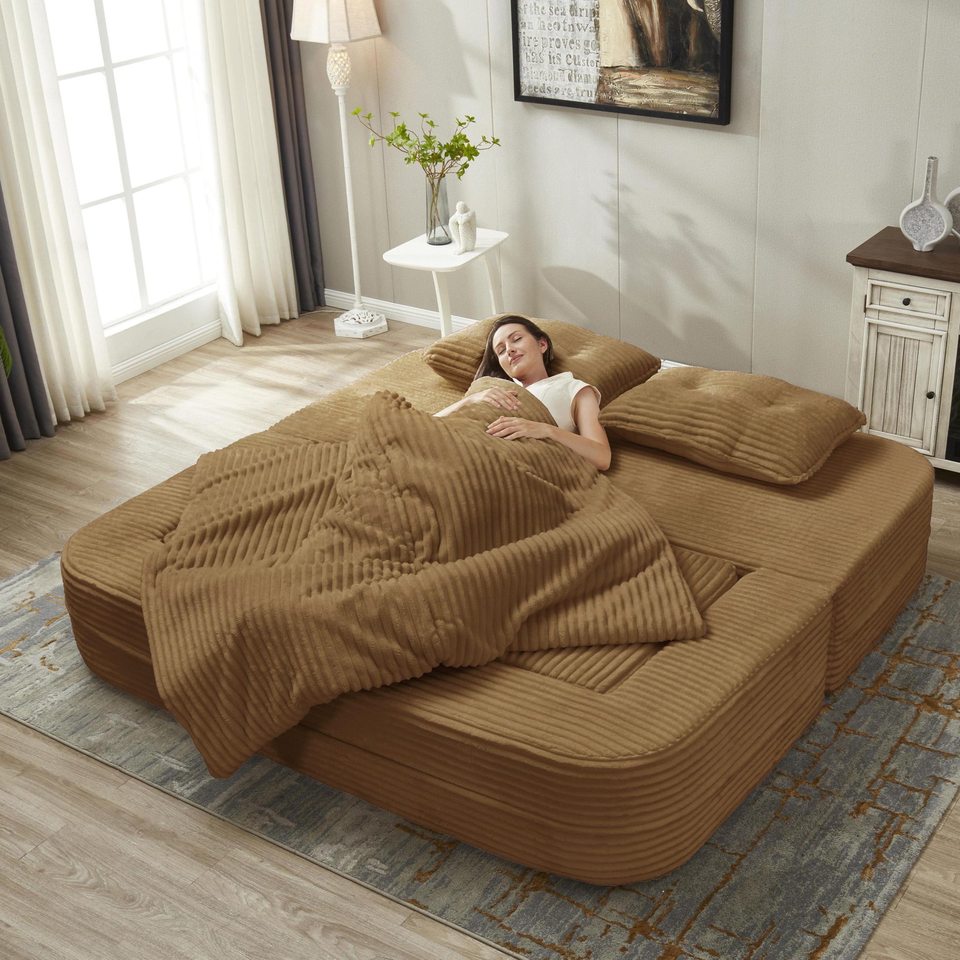 Multi Functional Sectional Sofa Bed With Independent Chaise Lounge And Functional Blanket - Best Buy Furniture