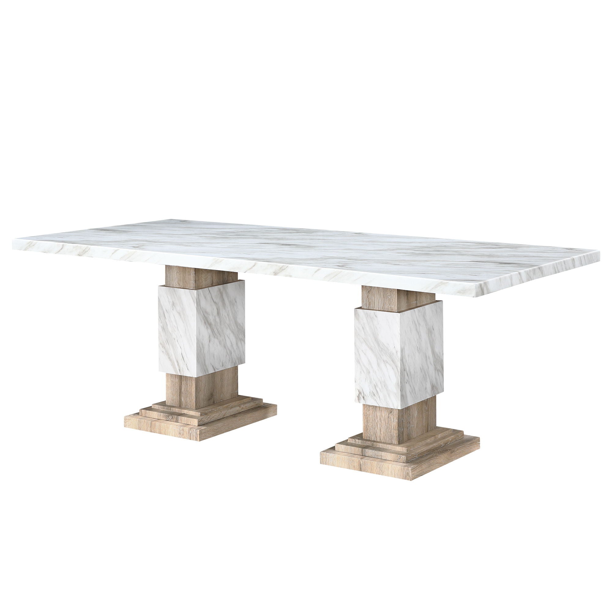 Stacey - Dining Table With Pedestal Base - Beige - Best Buy Furniture