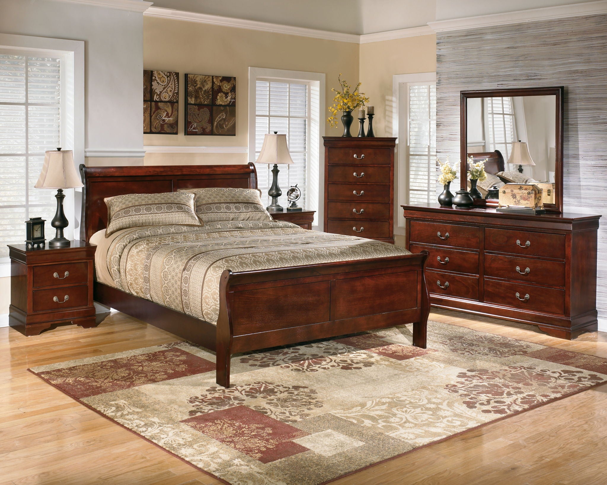 Alisdair - Two Drawer Night Stand - Reddish Brown - Best Buy Furniture