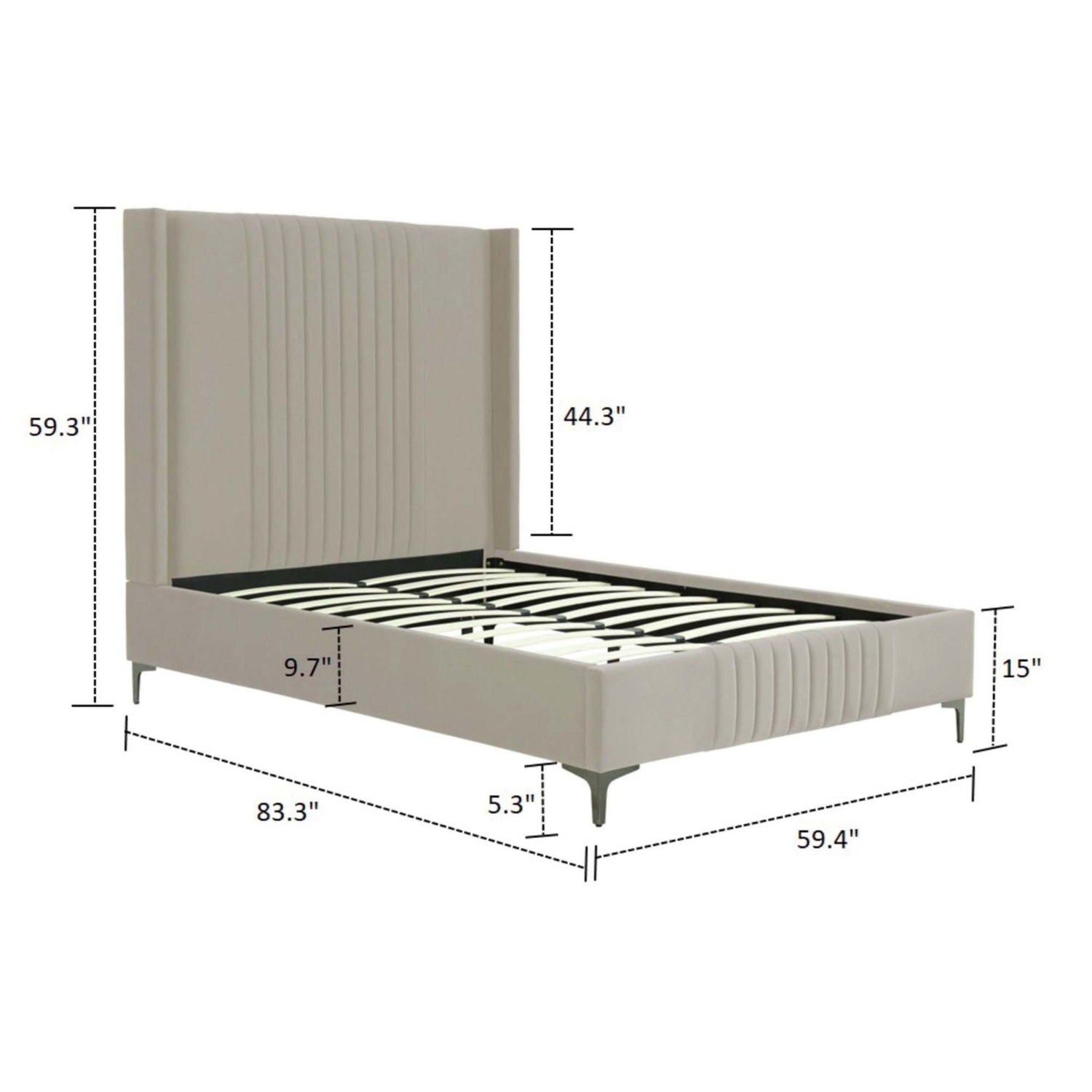 Promenade - Bed With Upholstered Headboard And Slats
