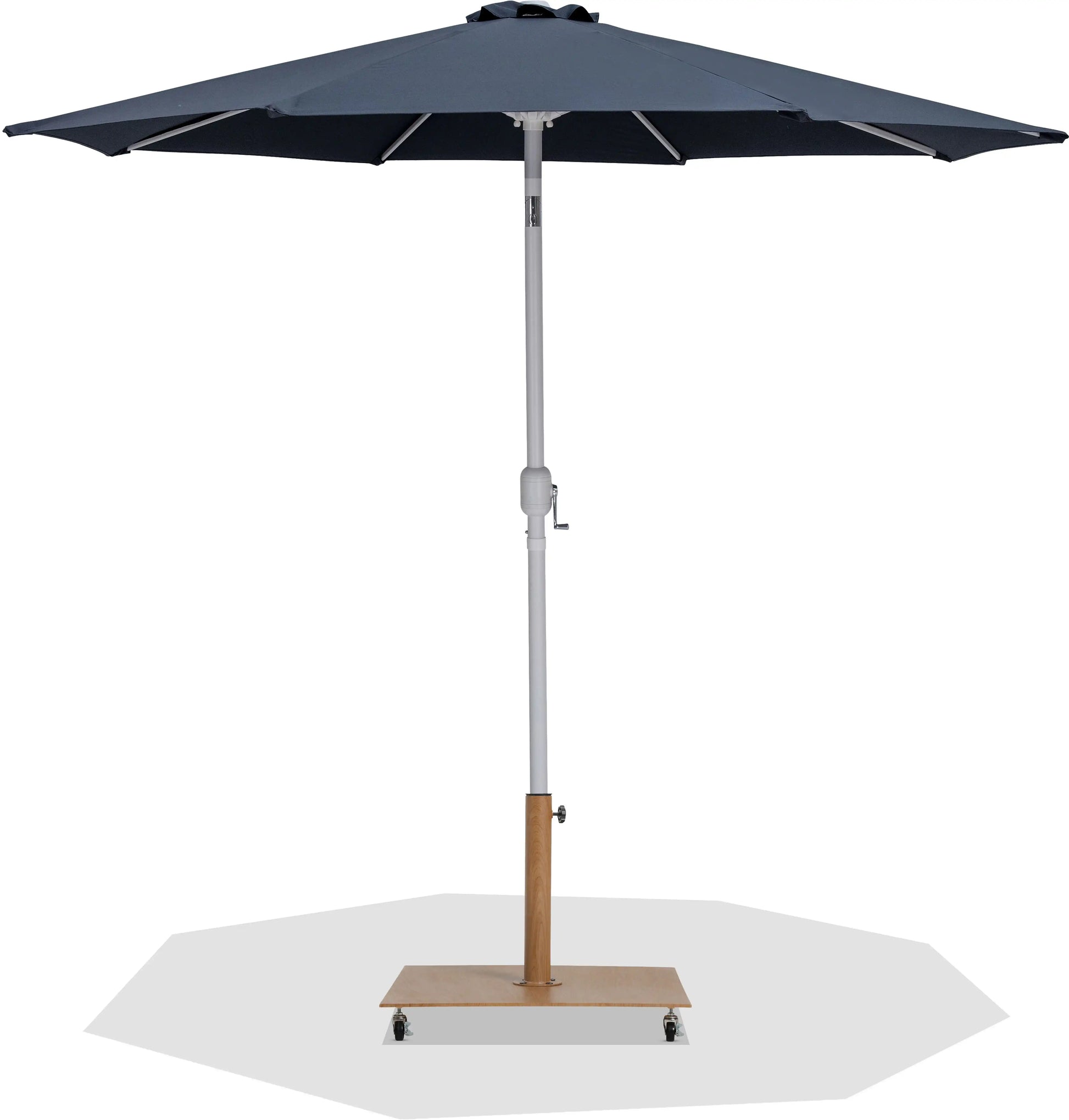Fiji - Aluminum Patio Umbrella With Square Teak And White Base - Best Buy Furniture