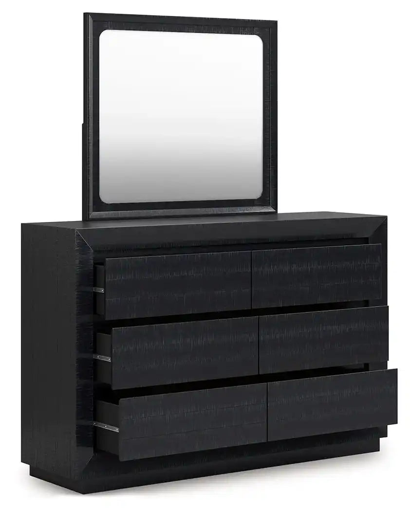 Londer - Dresser And Mirror - Black - Best Buy Furniture