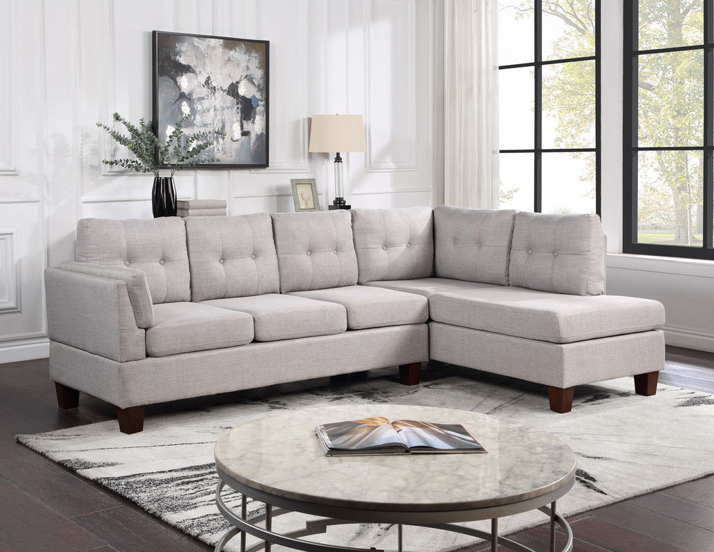 Dalia - Linen Modern Sectional Sofa With Chaise - Best Buy Furniture