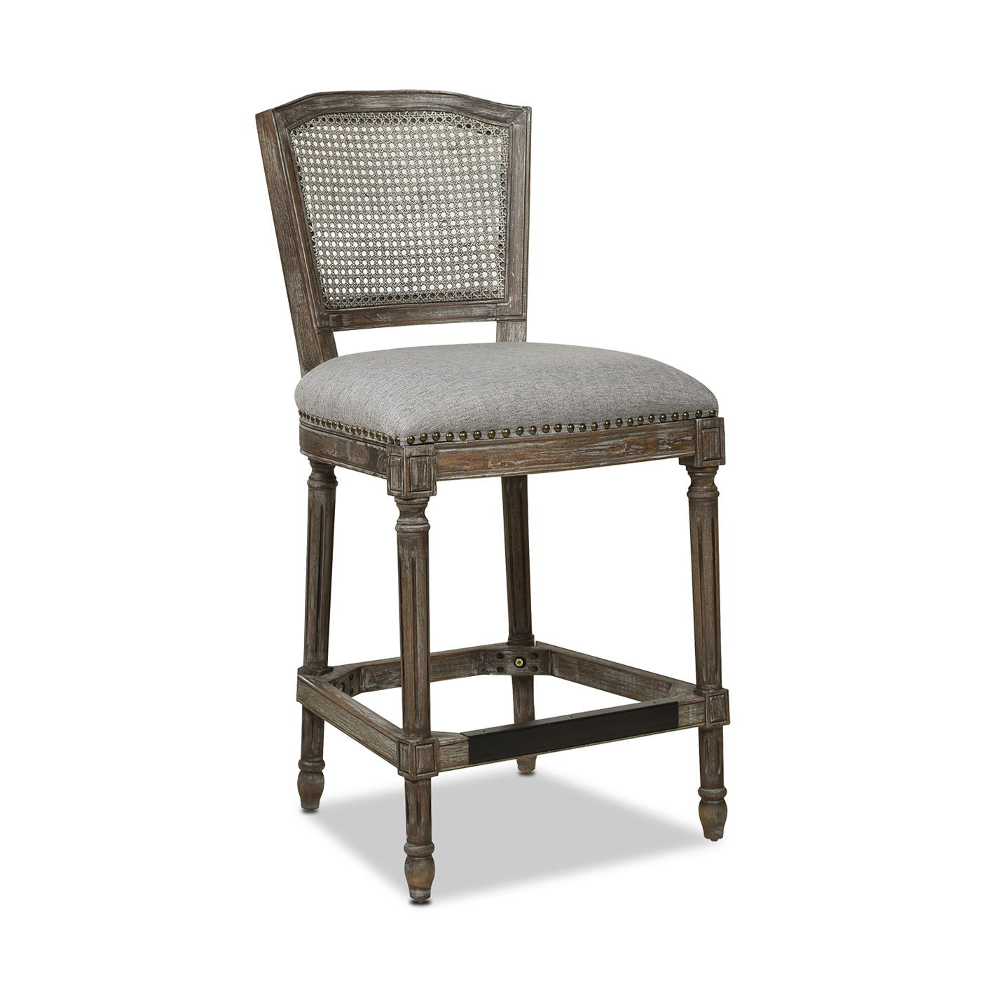Triomphe - Rattan Wicker High Back Armless Counter Bar Stool - Best Buy Furniture