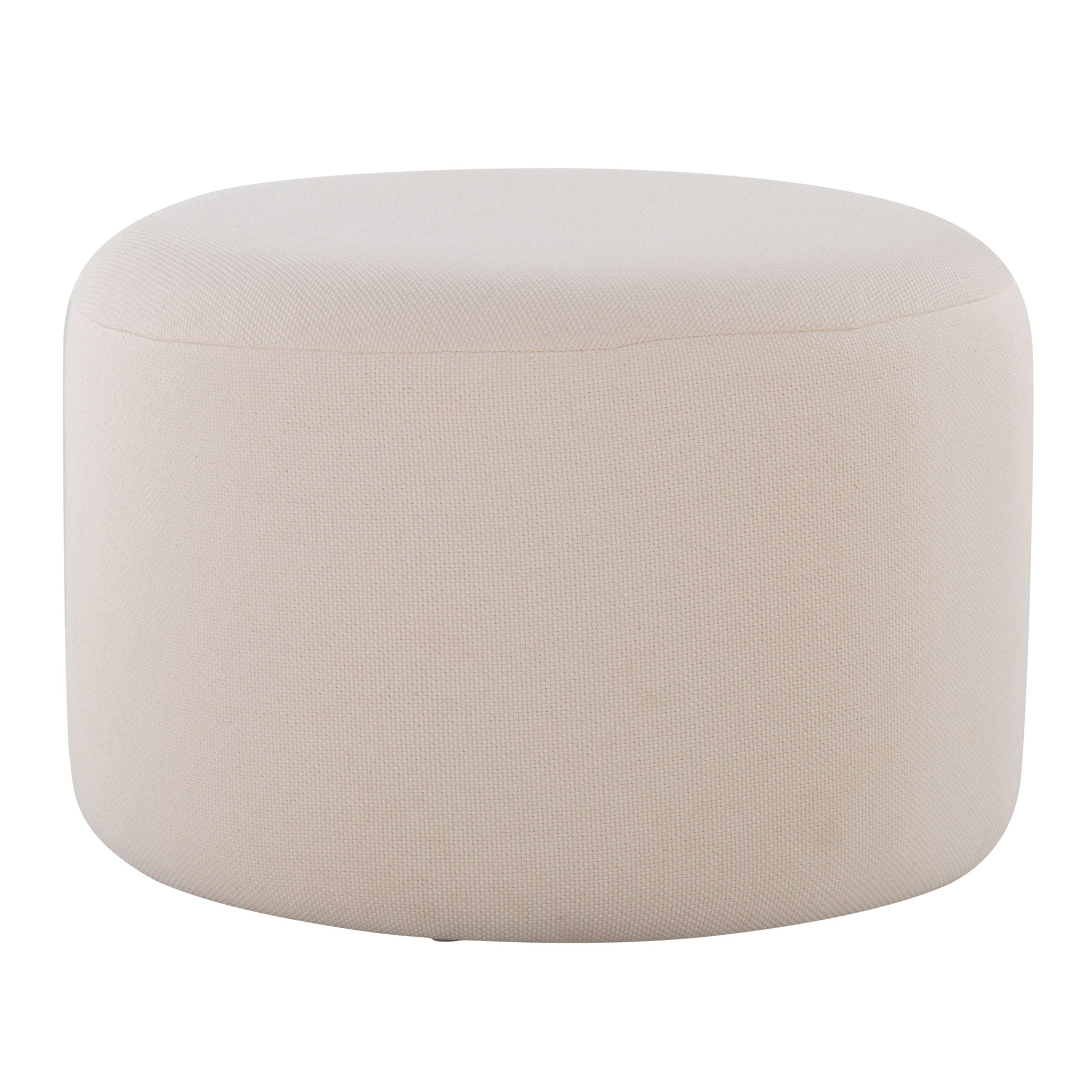 Large Round Pouf - Knitted Beige - Best Buy Furniture