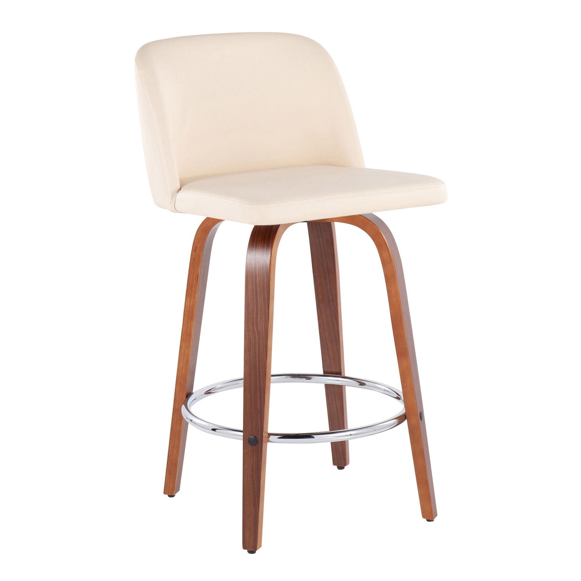 Toriano - Mid-Century Modern Fixed Height Counter Stool With Round Footrest (Set of 2) - Best Buy Furniture
