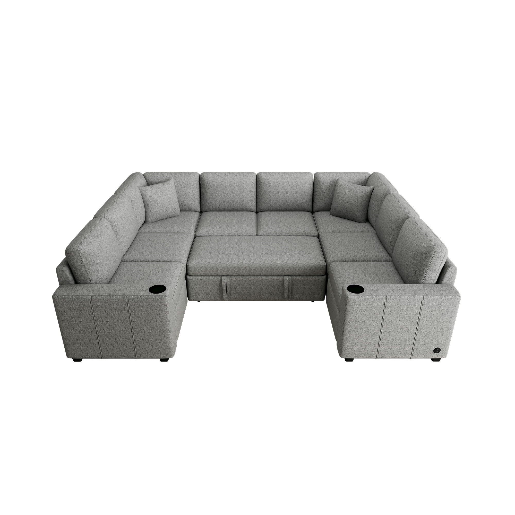 Convertible U-Shaped Sectional Sofa With Pull-Out Bed - Best Buy Furniture