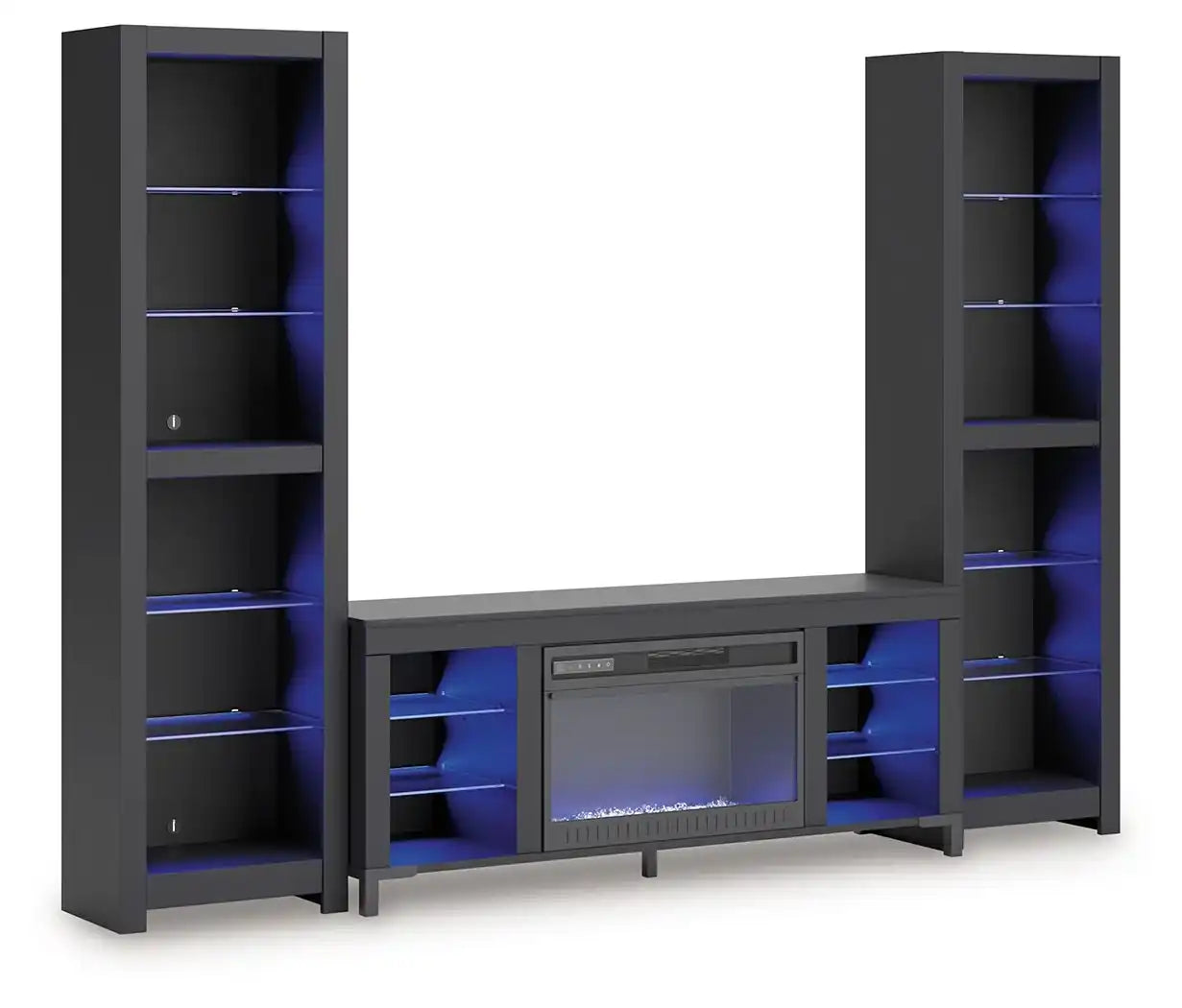 Cayberry - 3-Piece Entertainment Center With Electric Fireplace - Black - Best Buy Furniture